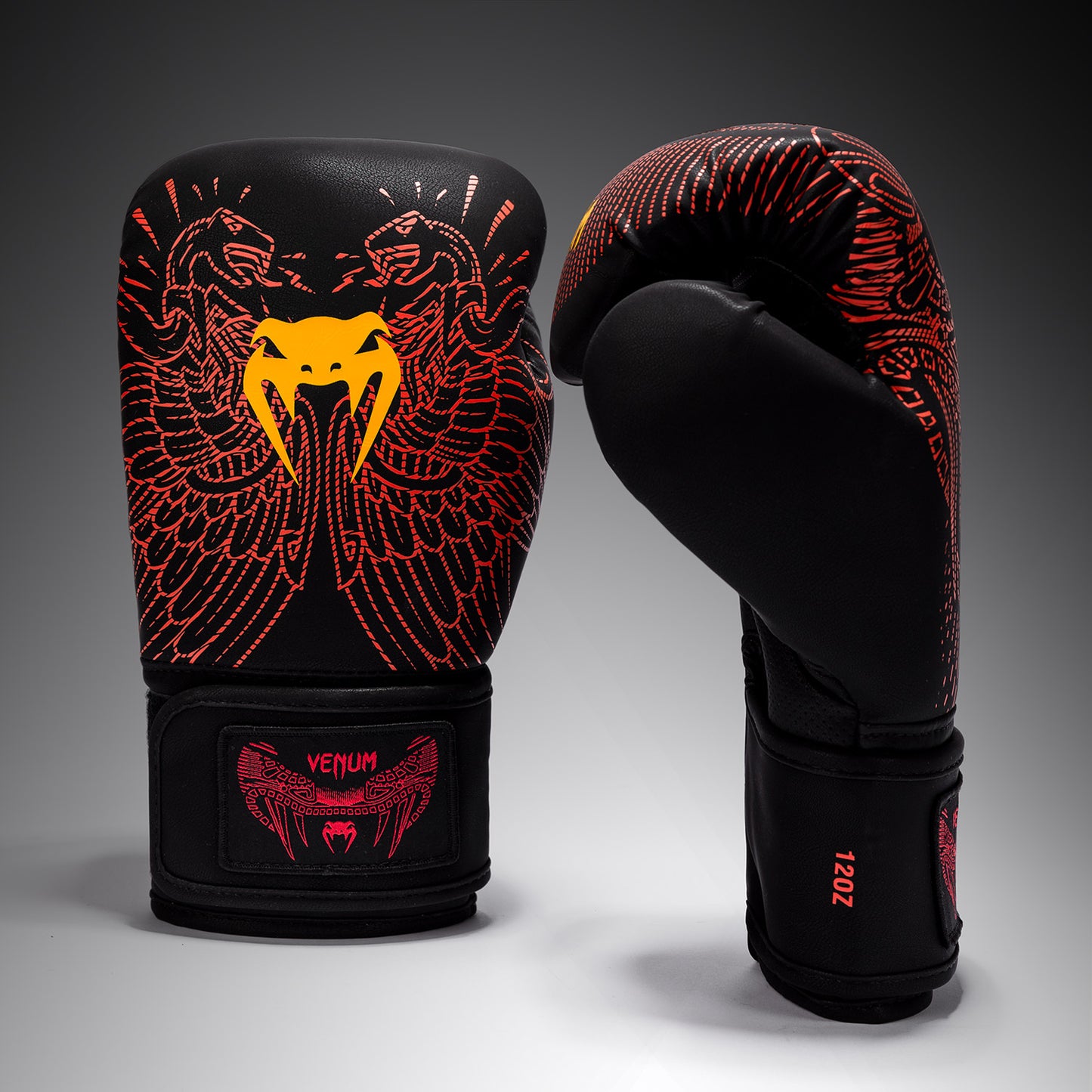 Venum Quetzal Fury Boxhandschuhe - Schwarz/Fury Rot/Tangerine