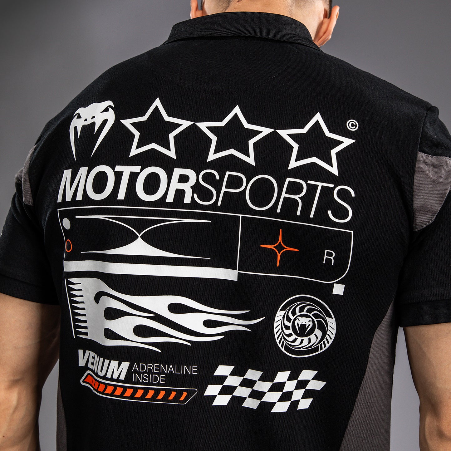 Venum Motorsport Baumwoll-Polo - Tiefschwarz