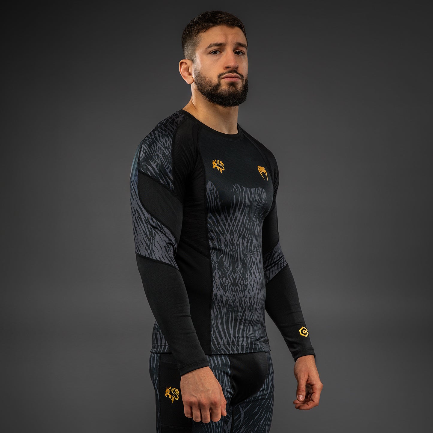Venum x Chimaev Langarm Rashguard - Schwarz/Grau