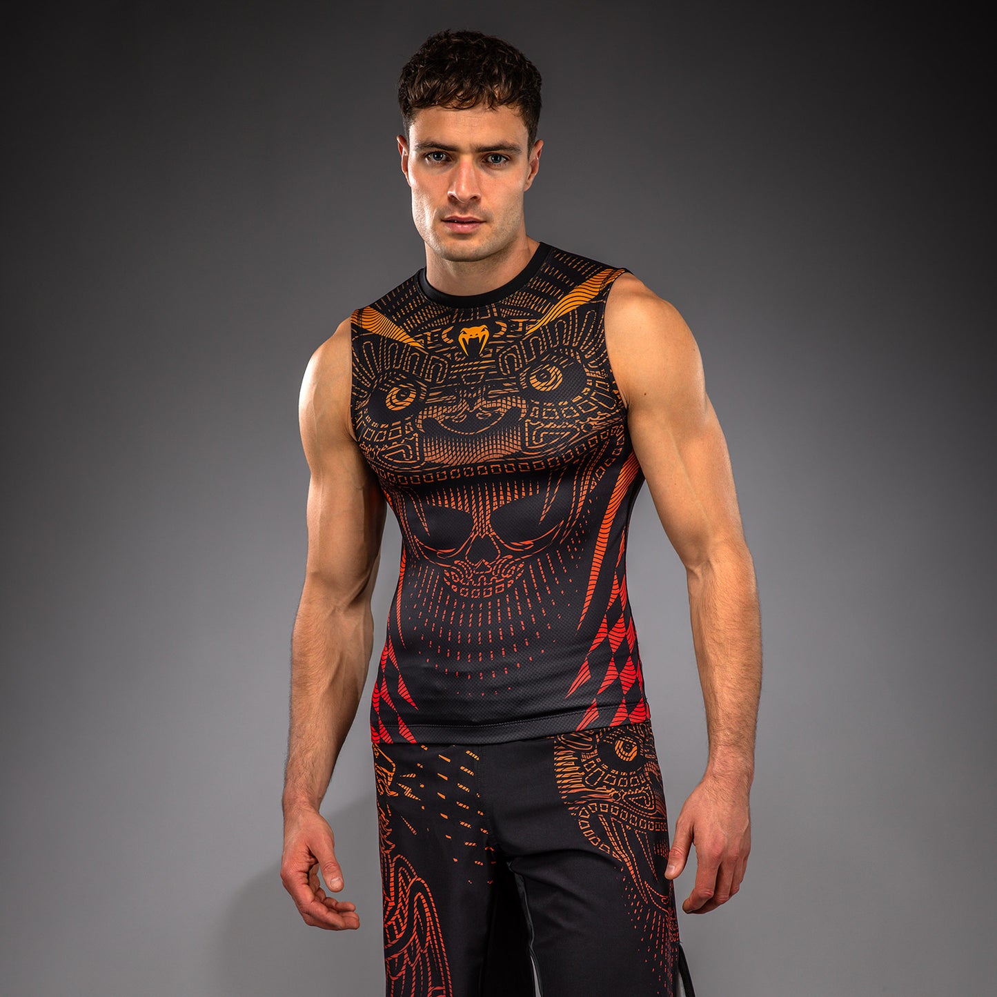 Venum Quetzal Fury Ärmelloses Rashguard - Schwarz/Fury Rot/Tangerine