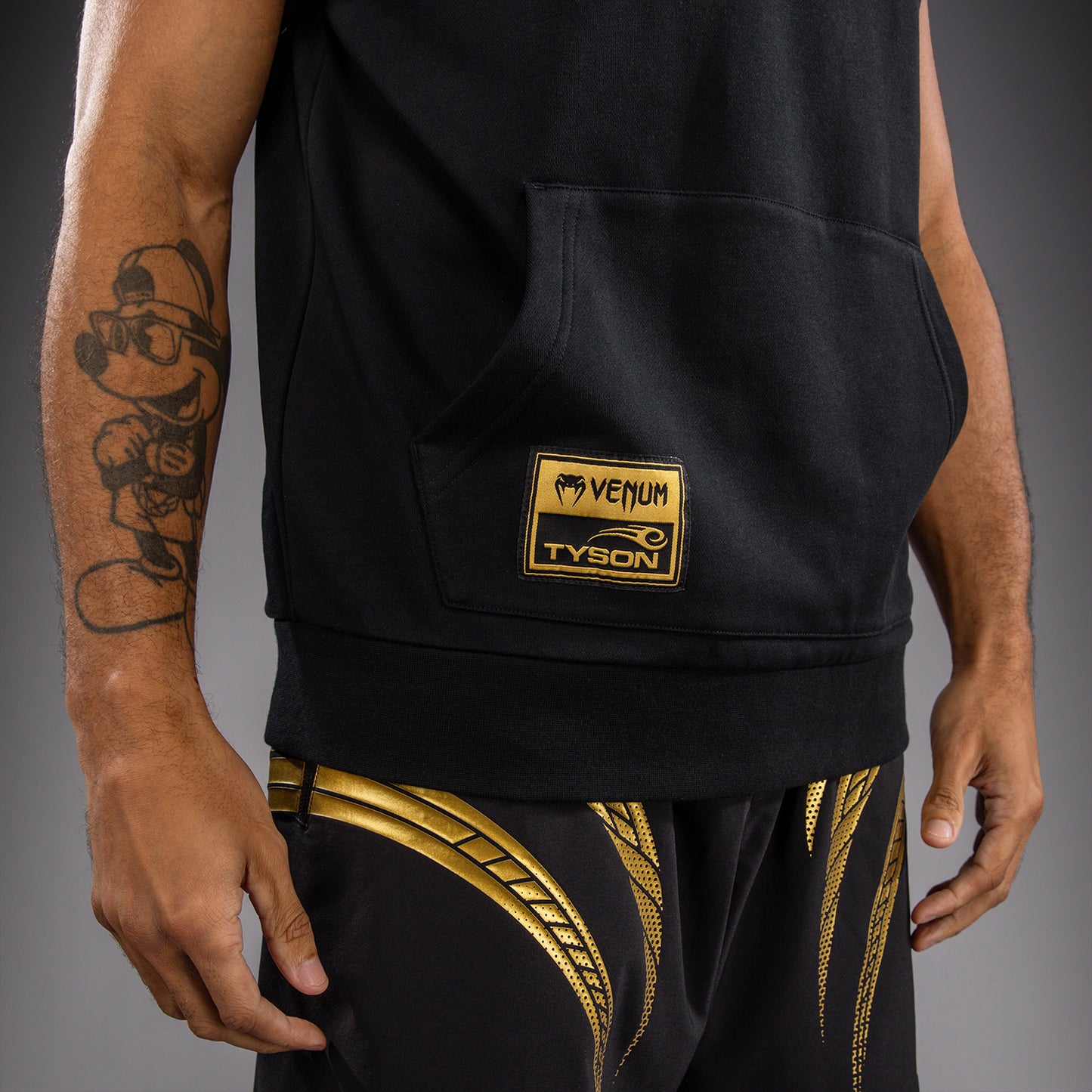Venum x Mike Tyson Tiger Ärmelloser Kapuzenpullover - Schwarz/Gold