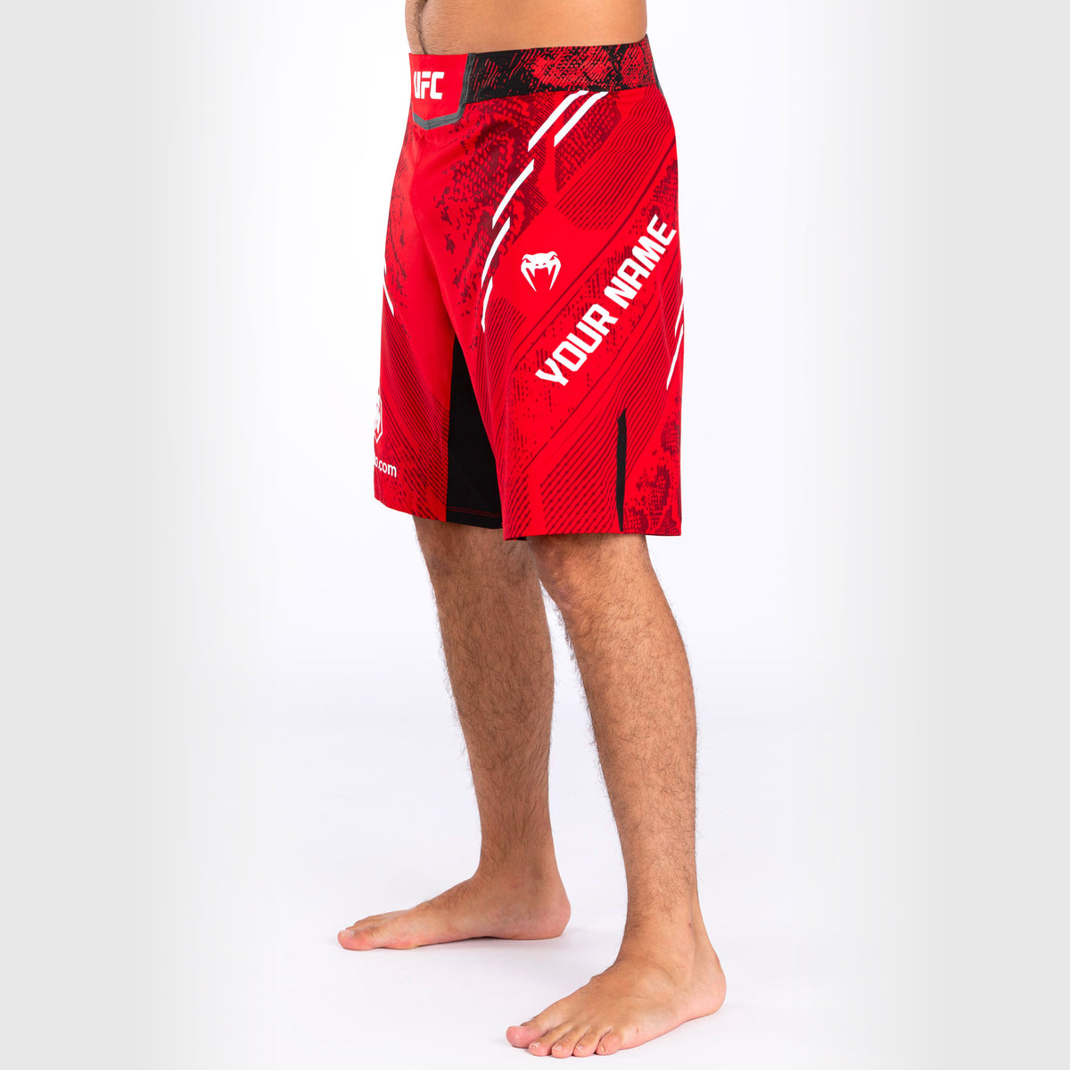 UFC Adrenaline by Venum Personalisierte Authentische Fight Night Herren-Kampfshorts - Lange Passform - Rot