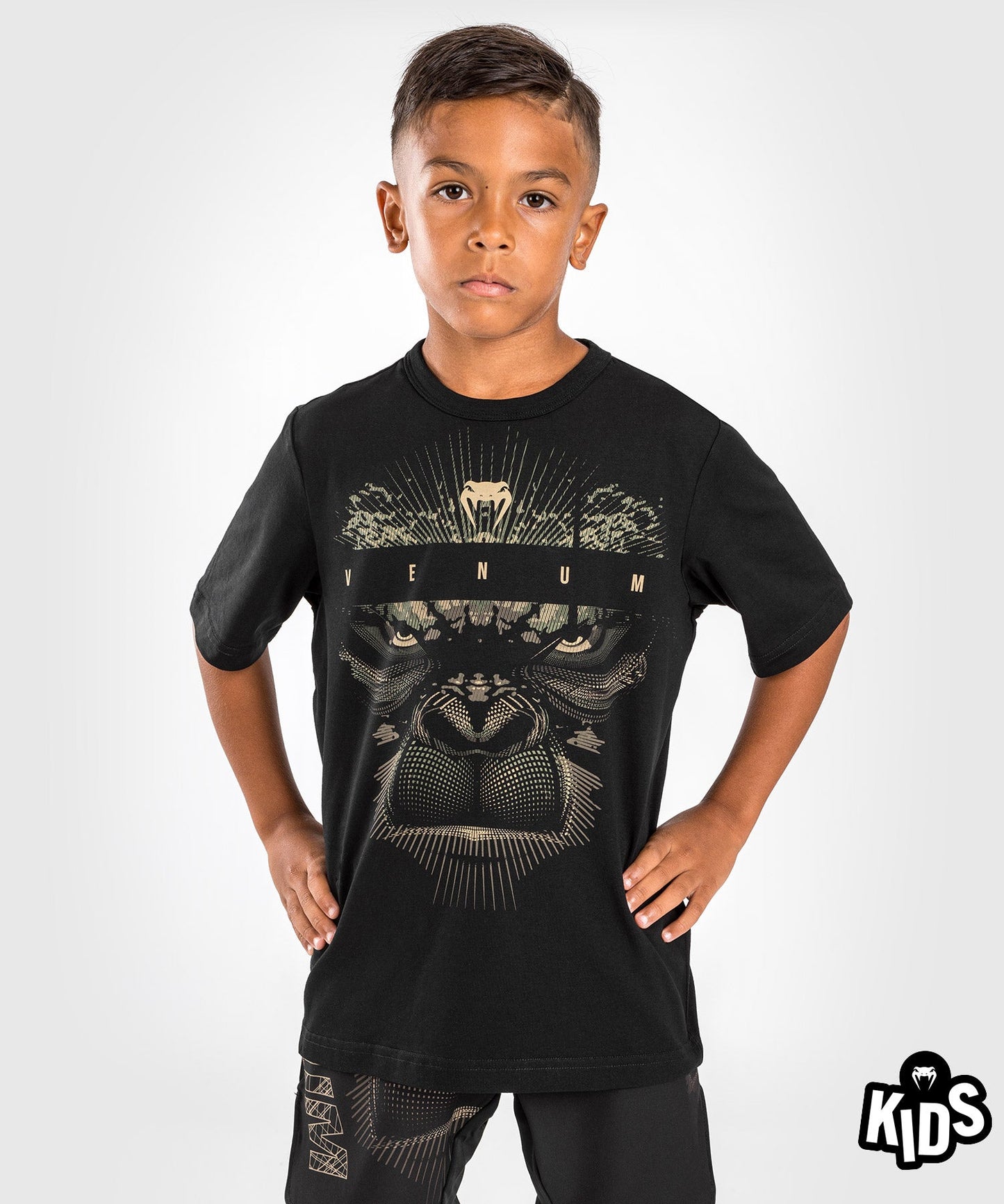 Venum Gorilla Dschungel T-Shirt für Kinder -  Schwarz/Sand