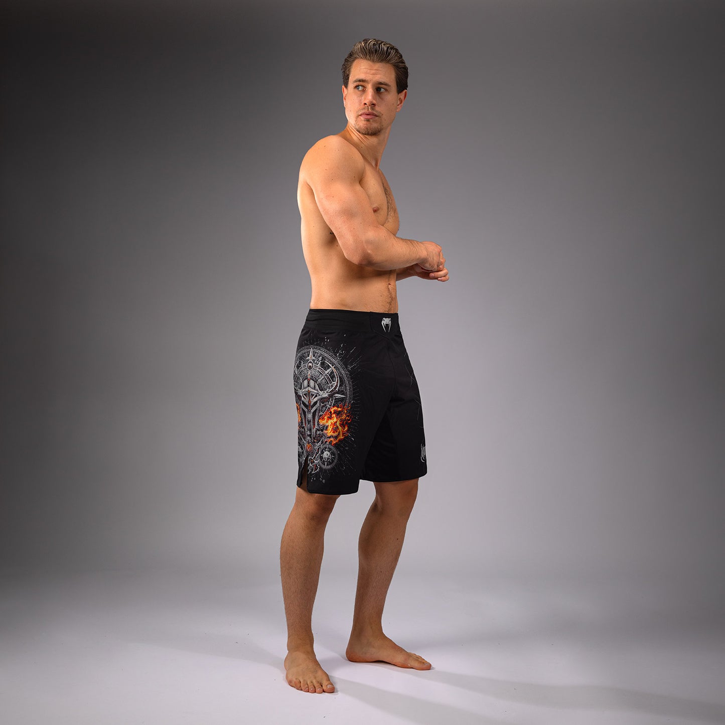 Venum Gladiator 5.0 Fight Shorts für Männer - Schwarz/Silber