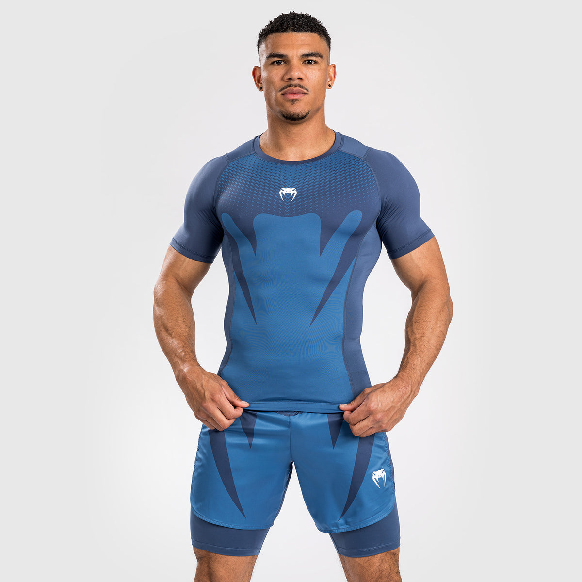 Venum Attack Herren Kurzarm Rashguard - Navyblau