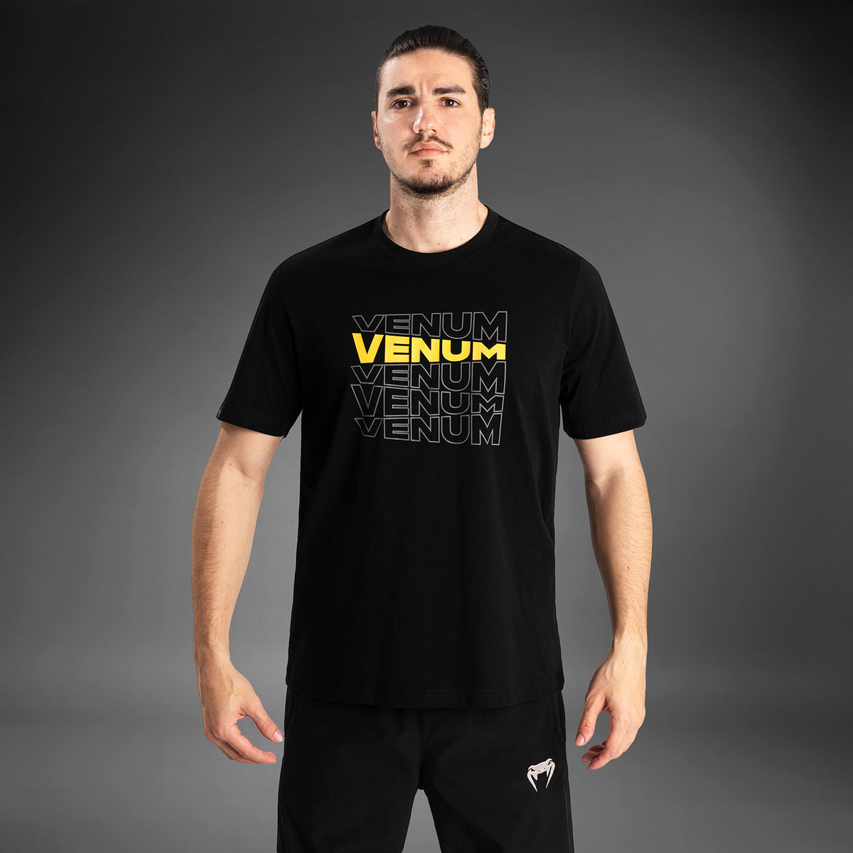 Venum Vertigo Kurzarm-T-Shirt für Männer - Schwarz/Gelb