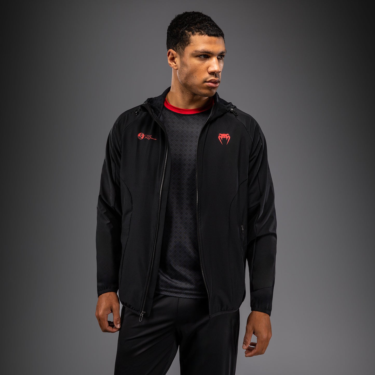 Venum x Roger Gracie Signature Jacke mit Reißverschluss - Schwarz/Rot