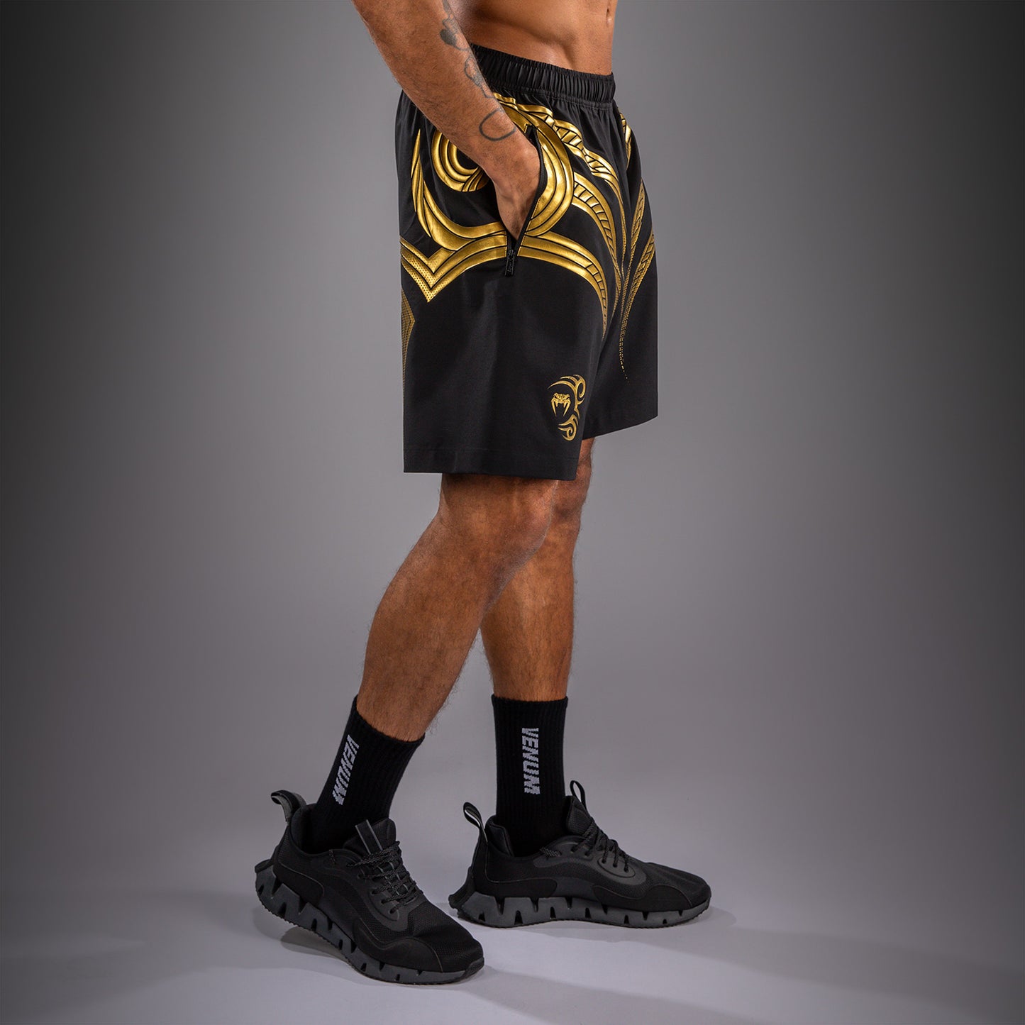 Venum x Mike Tyson Tiger Trainingsshorts - Schwarz/Gold