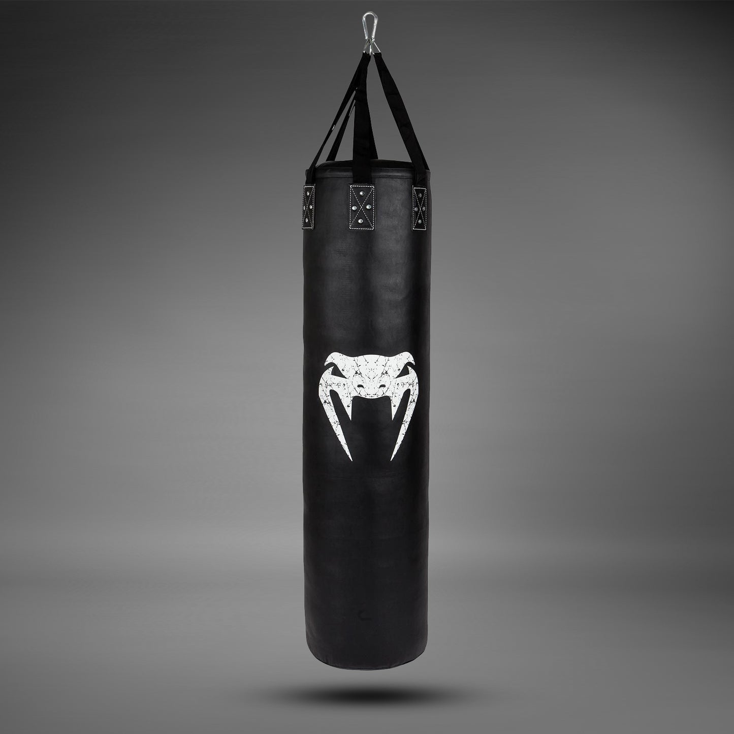 Venum Challenger Boxsack + Deckenhaken - Schwarz/Weiß - 130 cm - Gefüllt