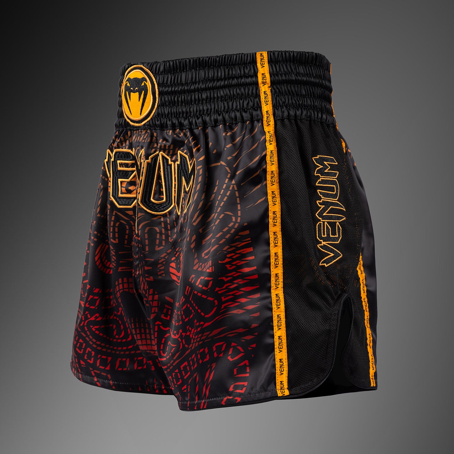Venum Quetzal Fury Muay‑Thai‑Shorts - Schwarz/Fury Rot/ Tangerine