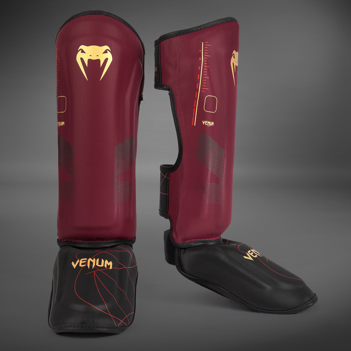 Venum Tactical XT Schienbeinschoner - Schwarz/Burgund/Gold