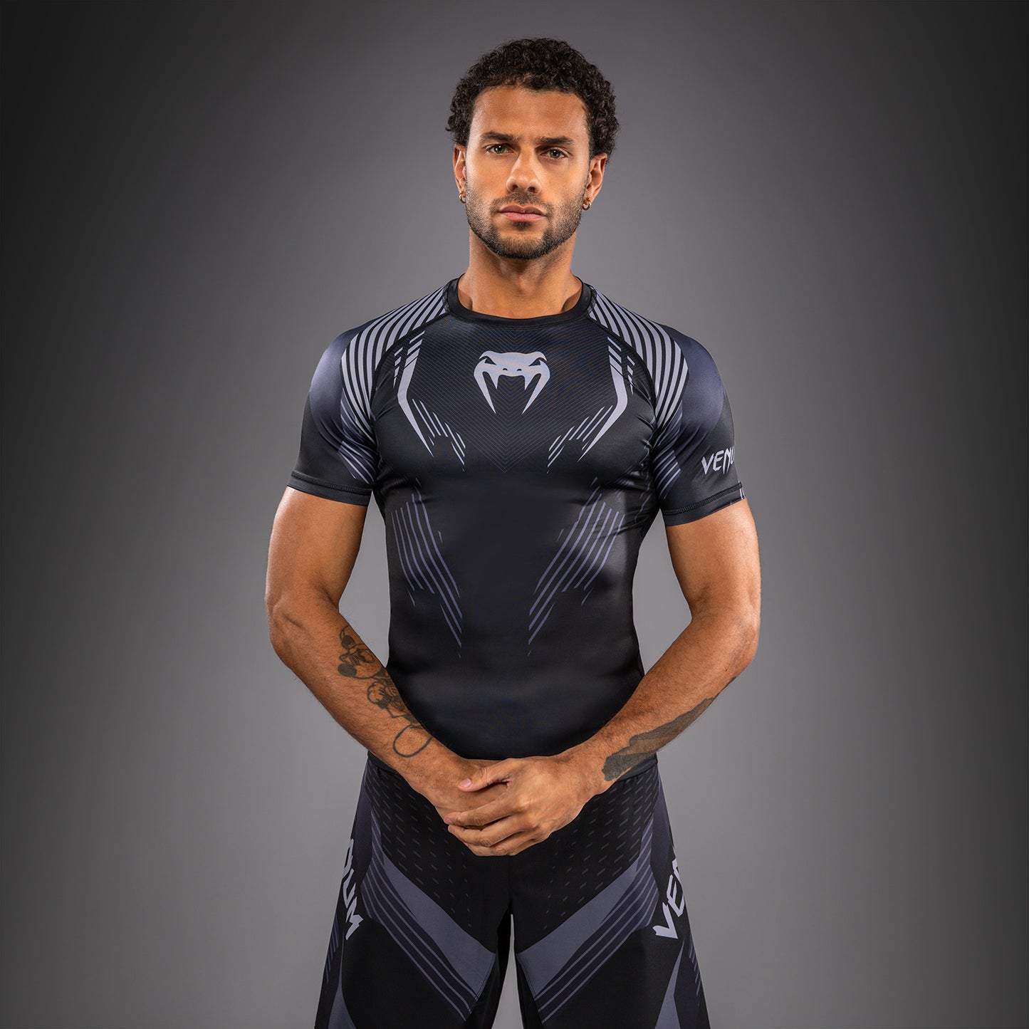 Venum No-Gi 6.0 Rashguard kurzarm - Schwarz/Grau