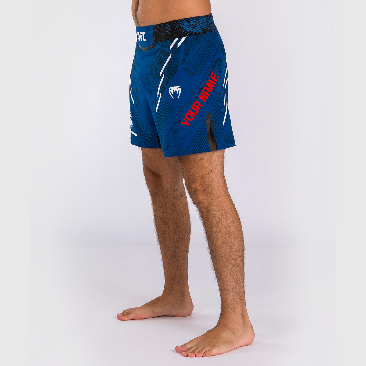 UFC Adrenaline by Venum Personalisierte Authentische Fight Night Herren-Kampfshorts - Kurze Passform - Blau