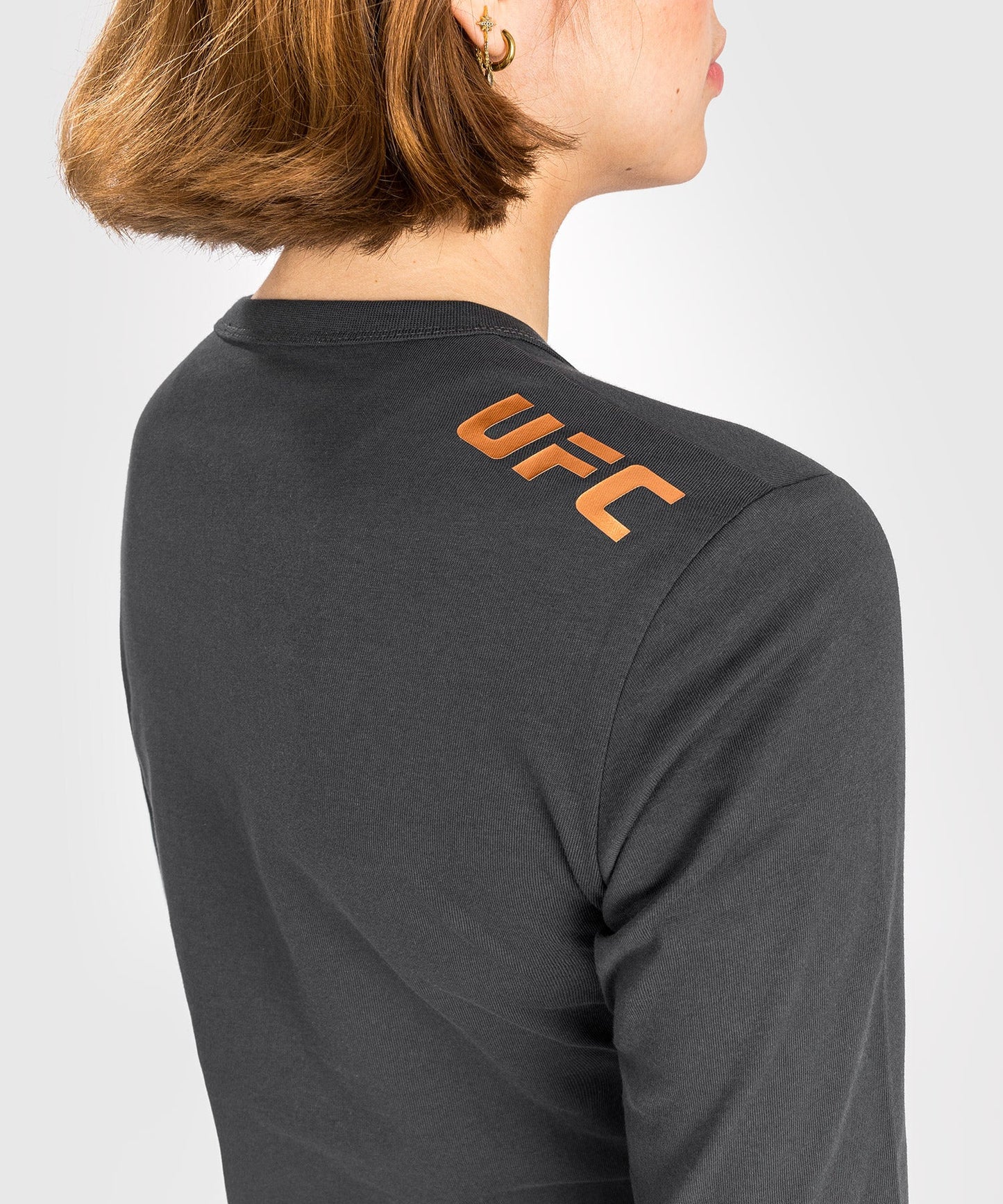 UFC Adrenaline by Venum Fight Week Frauen Langarm Baumwoll T-Shirt - Charcoal Grey