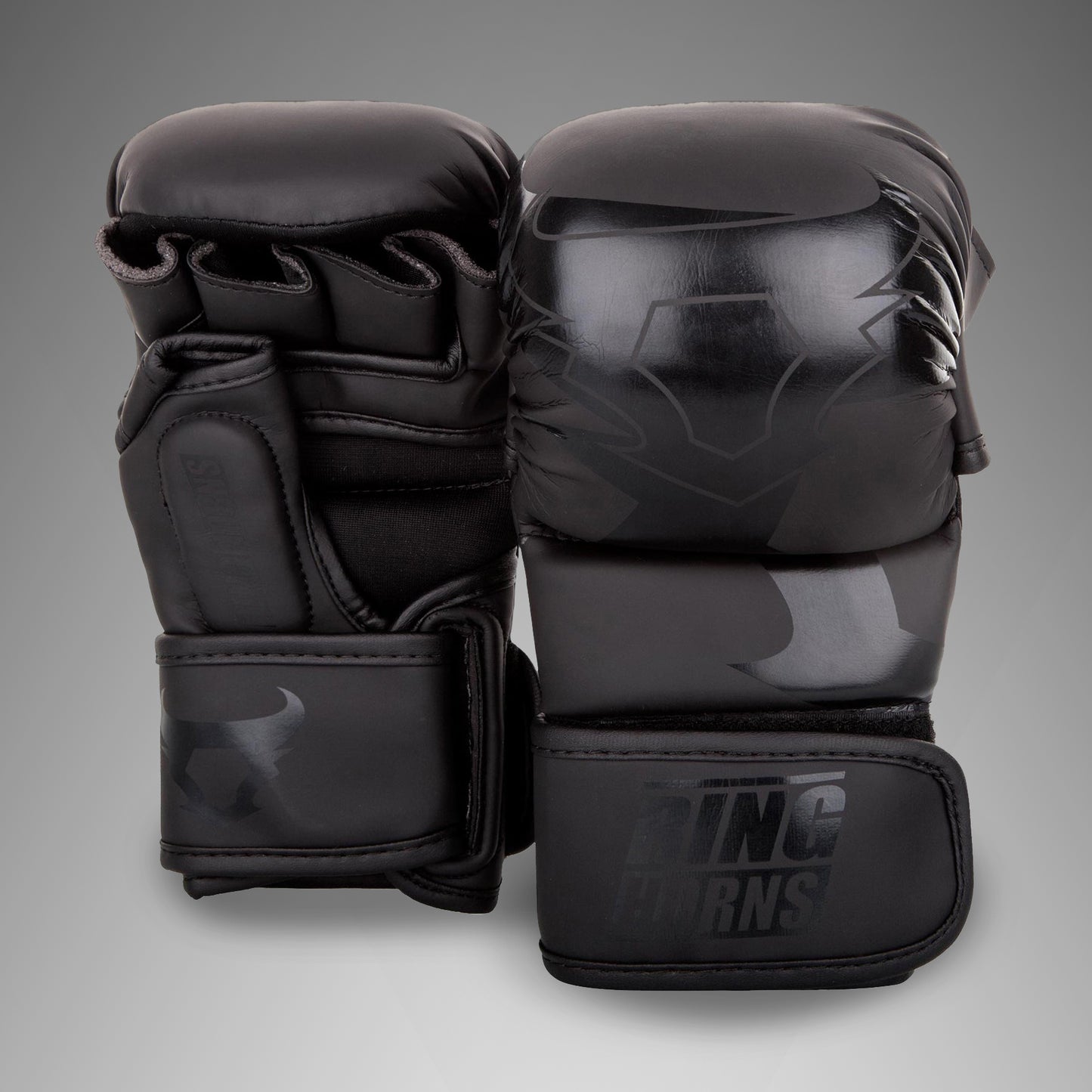 Ringhorns Charger Sparring Handschuhe - Schwarz/Schwarz