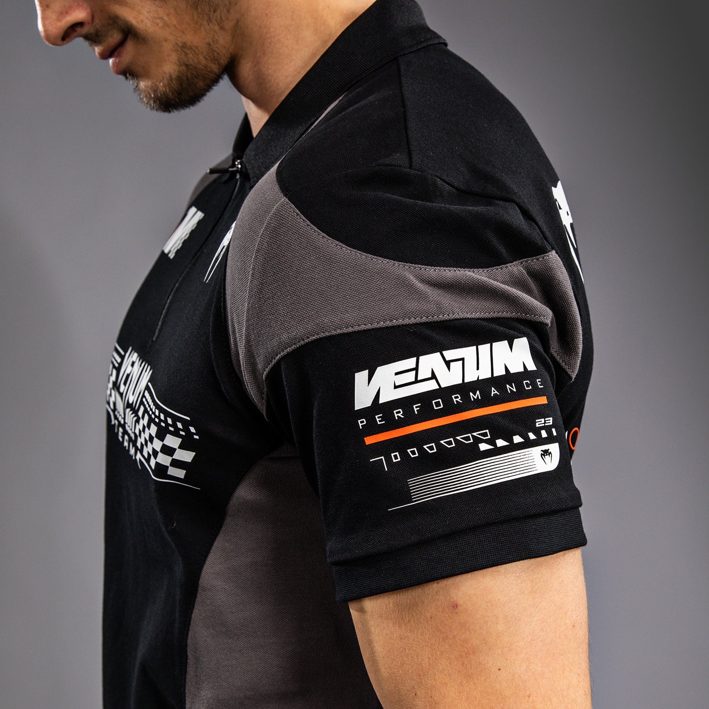Venum Motorsport Baumwoll-Polo - Tiefschwarz