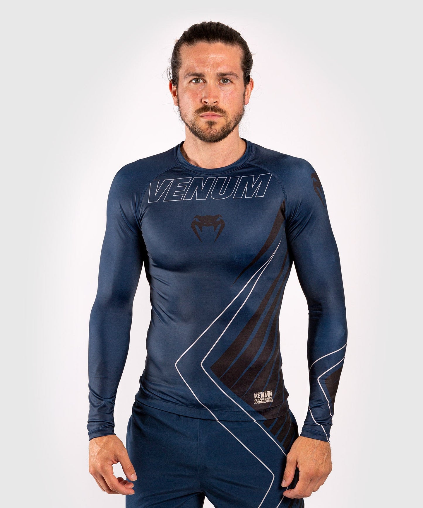 Venum Contender 5.0 Rashguard - Lange Ärmel - Marineblau/sand