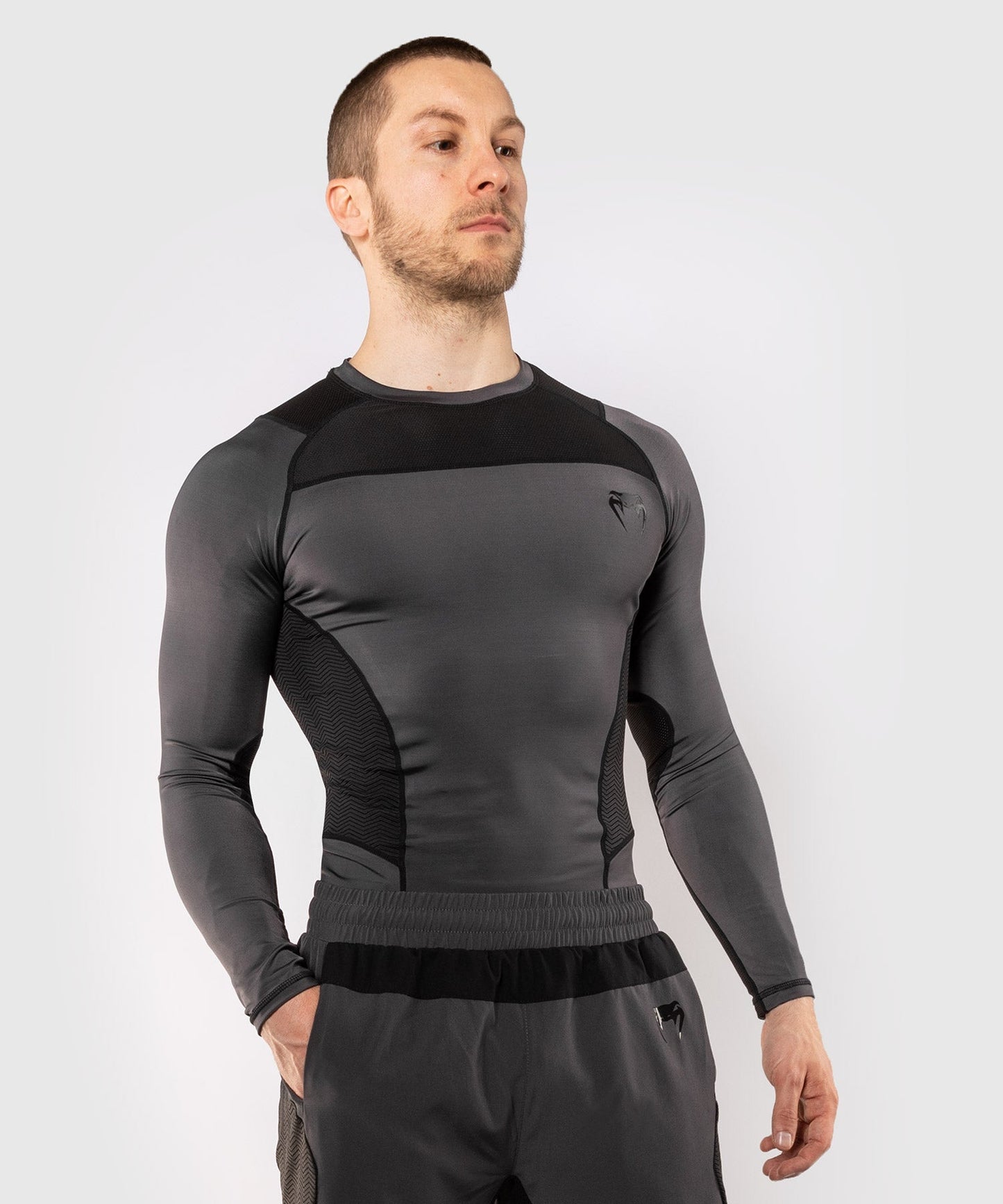 Rashguard Venum G-Fit - Langarm - Grau/Schwarz
