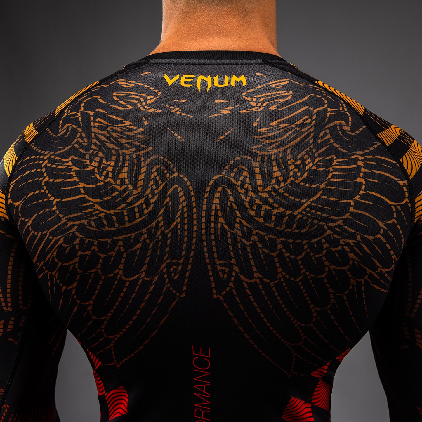 Venum Quetzal Fury Langarm Rashguard - Schwarz/Fury Rot/Tangerine