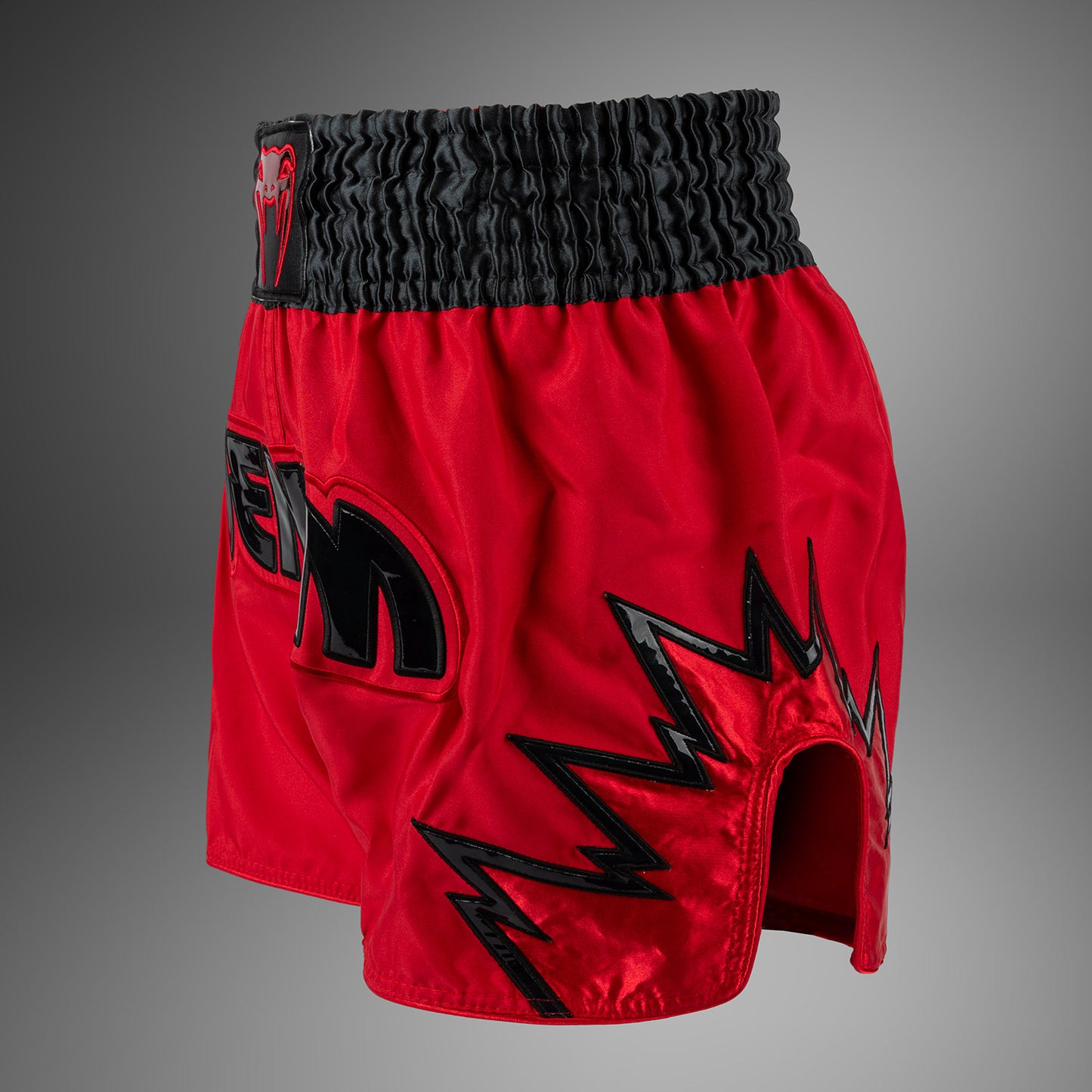 Venum Inferno Muay Thai Shorts - Rot/Charcoal Grau/Schwarz
