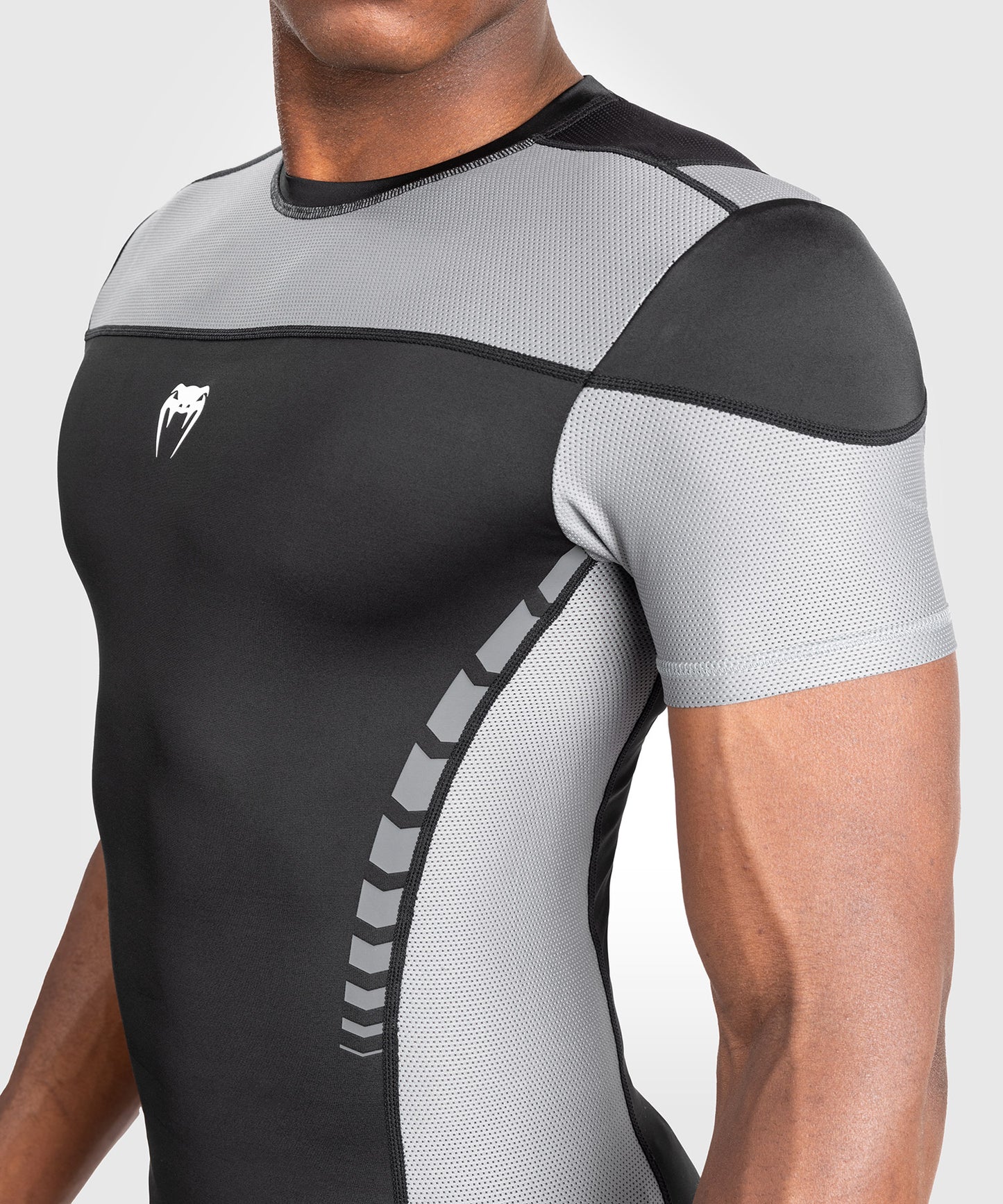 Venum Tempest Herren Kurzarm Rashguard - Schwarz/Grau