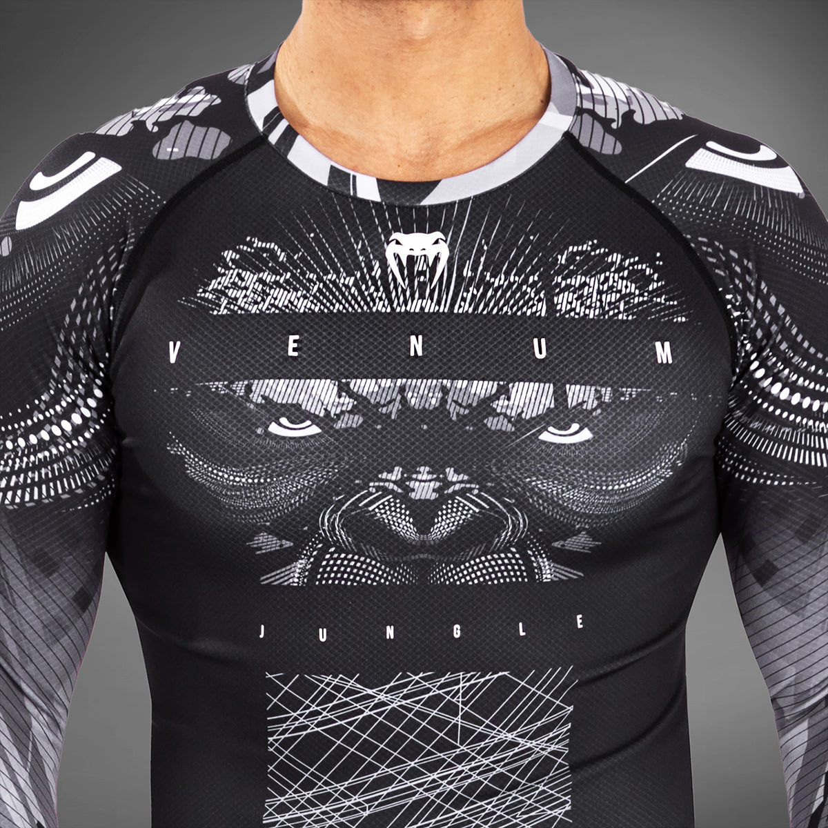 Venum Gorilla Dschungel Rashguard Langarm - Schwarz/Weiß