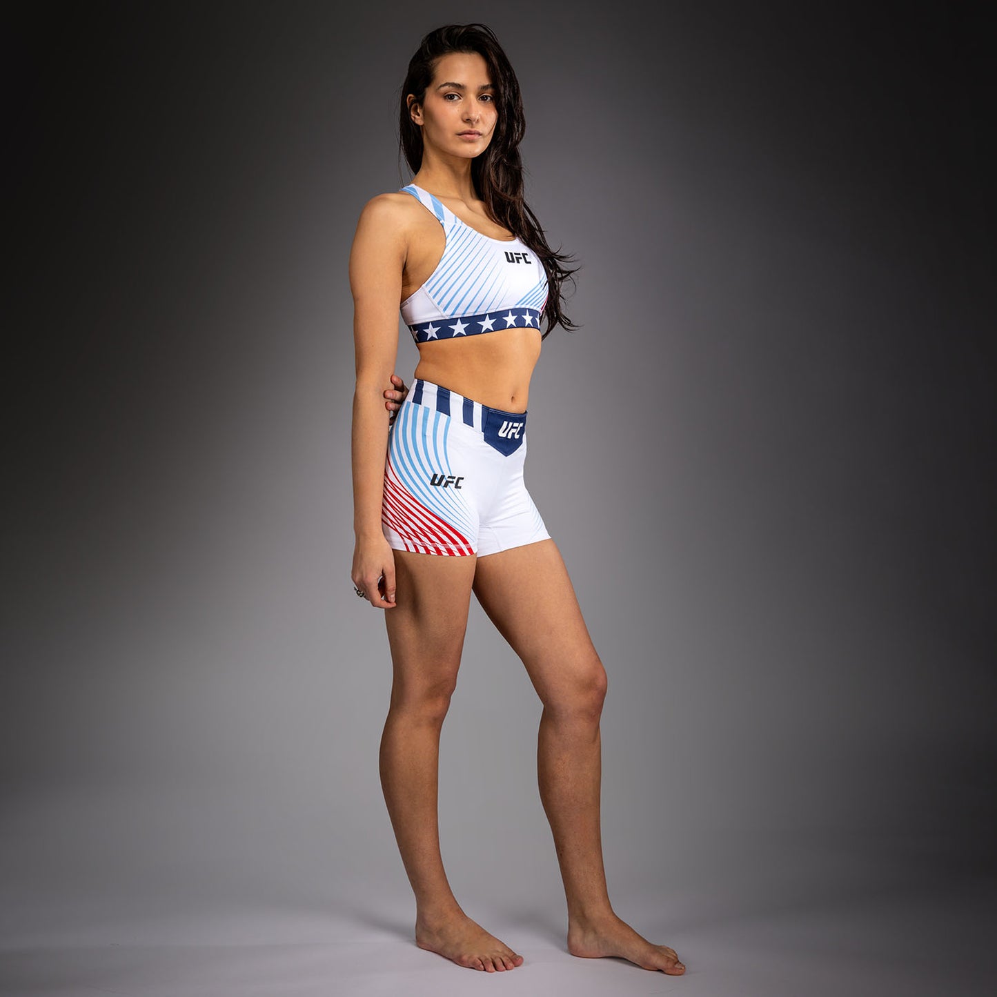 Official UFC Freedom 250 by Venum Authentic Vale Tudo Shorts im Short Fit für Damen - Weiß