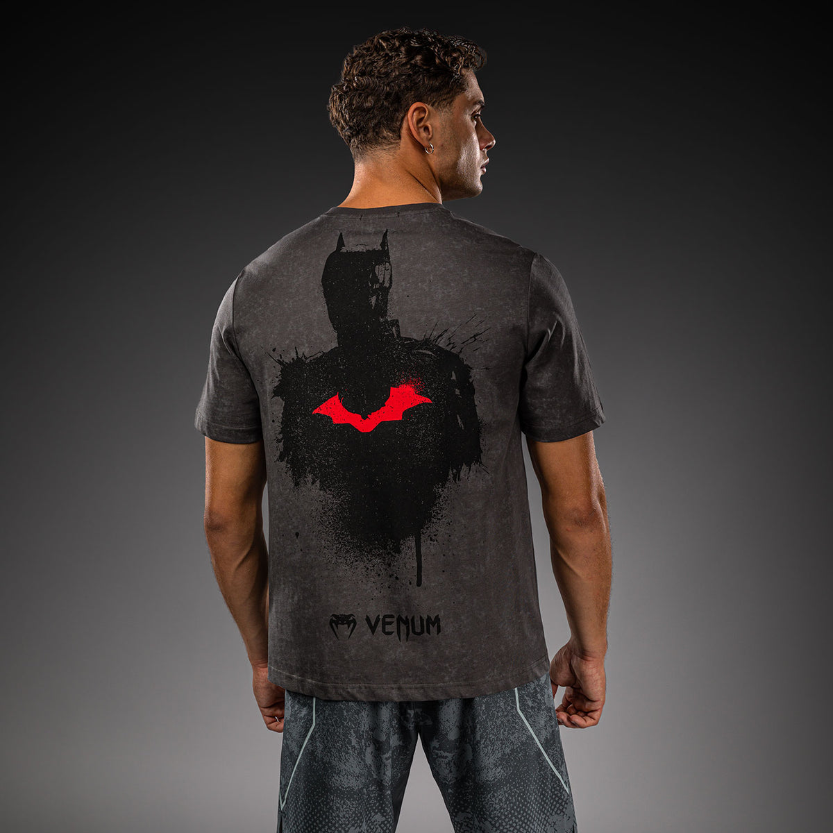 Venum x Batman Baumwoll-T-Shirt - Grau/Schwarz/Rot