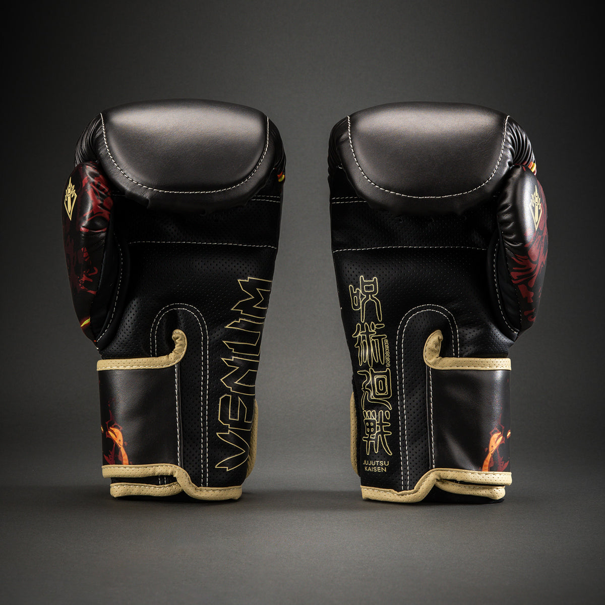 Jujutsu Kaisen x Venum Sukuna Impact Evo Boxhandschuhe – Schwarz/Hellbeige