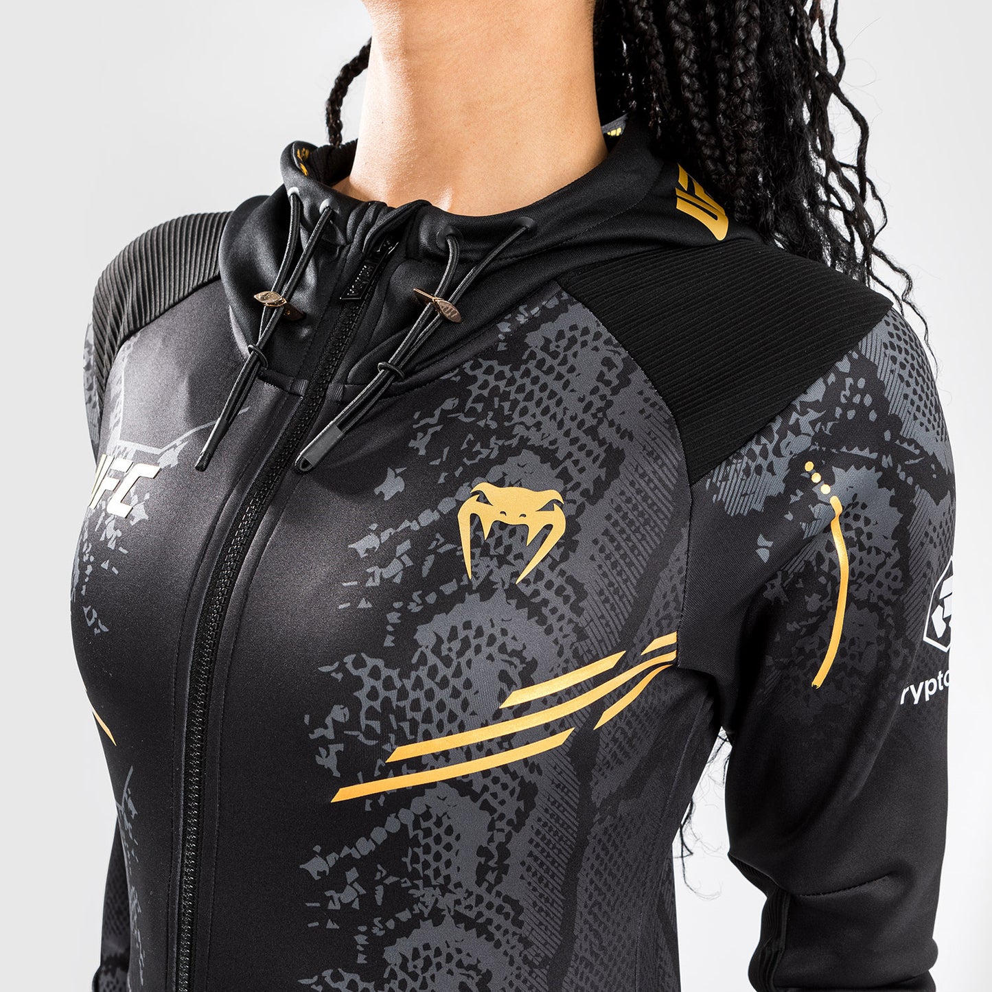 UFC Adrenaline by Venum Personalisiertes Authentic Fight Night Frauen Walkout Hoodie - Champion