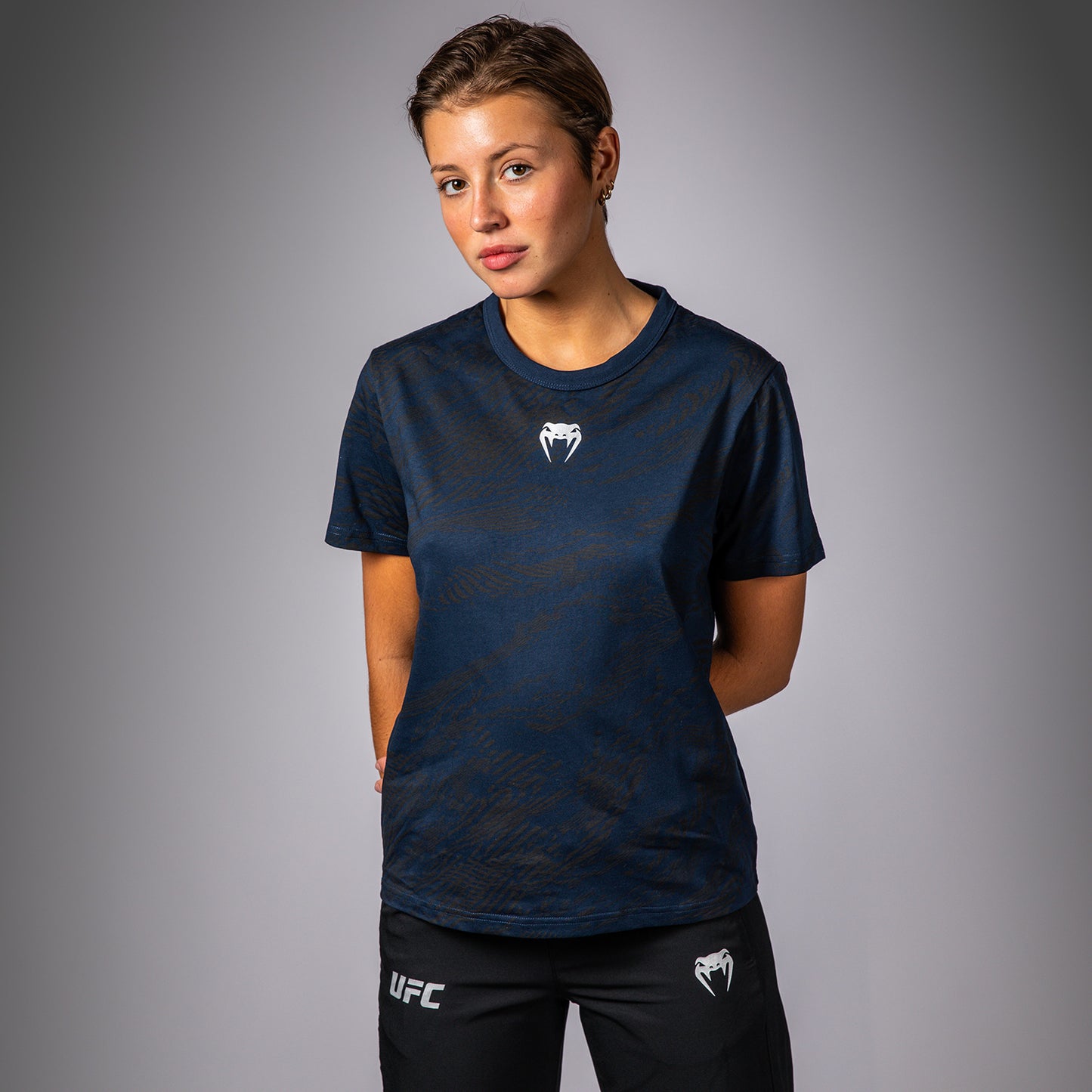 UFC Fusion by Venum Fight Week Damen Kurzarm Baumwoll T-Shirt - Ozeanisches Blau