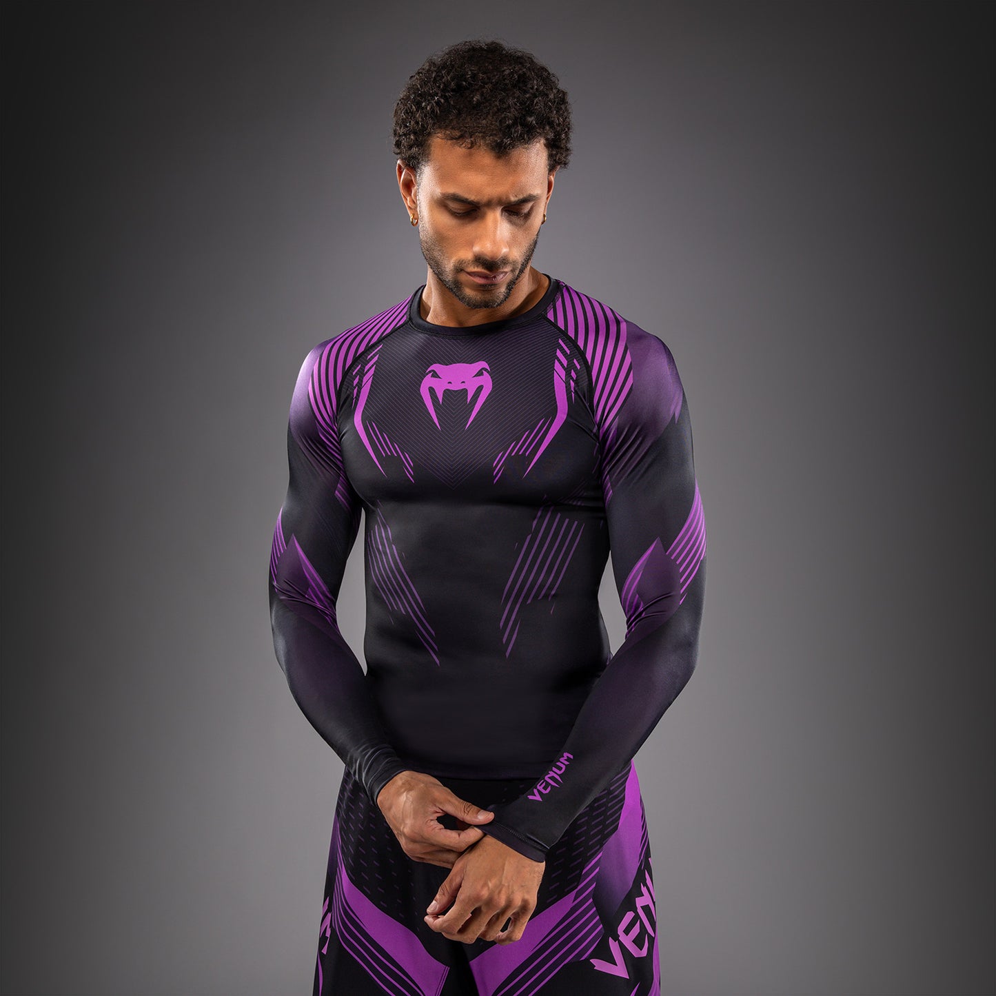 Venum No-Gi 6.0 Langarm Rashguard - Schwarz/Lila