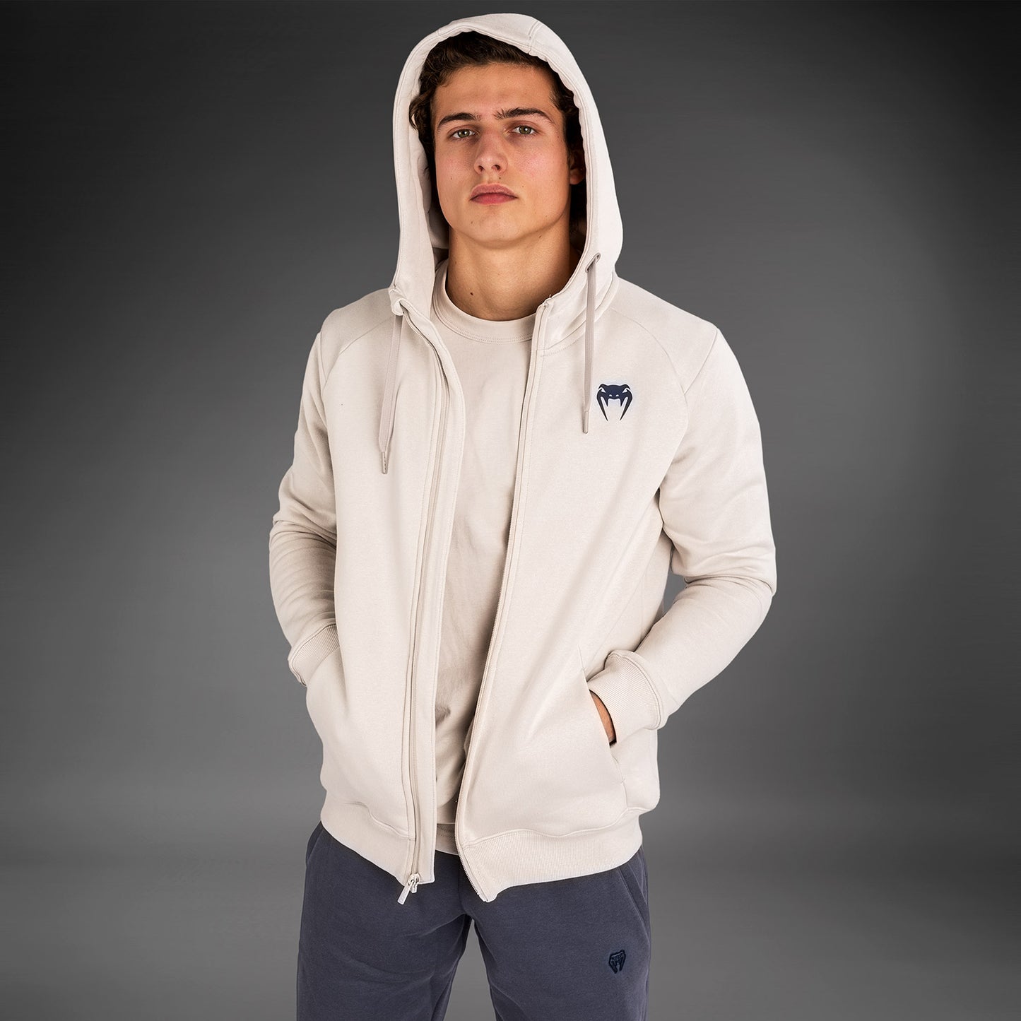 Venum Strikeland Kapuzenpullover mit Reißverschluss - Greige