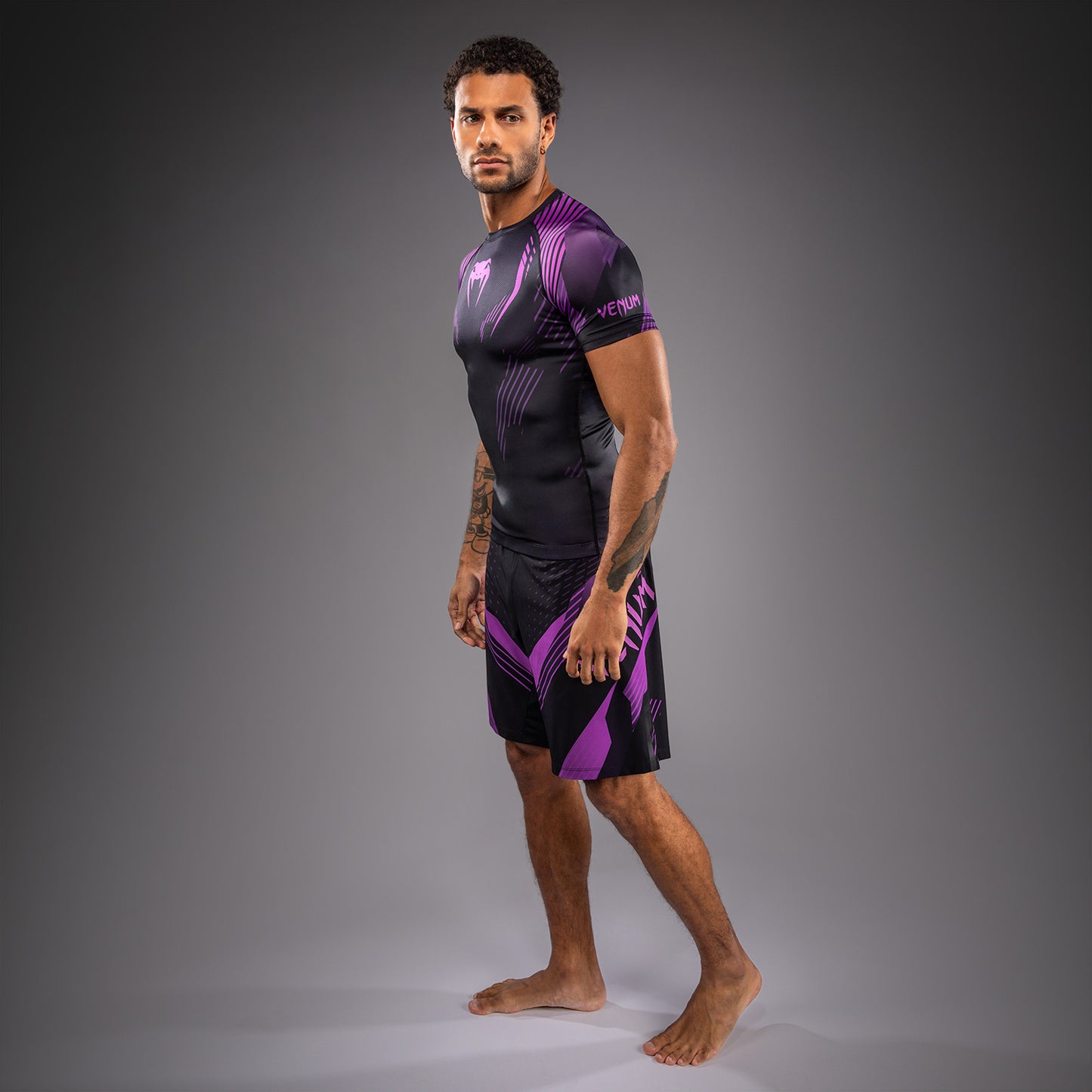 Venum No-Gi 6.0 Rashguard Kurzarm - Schwarz/Lila