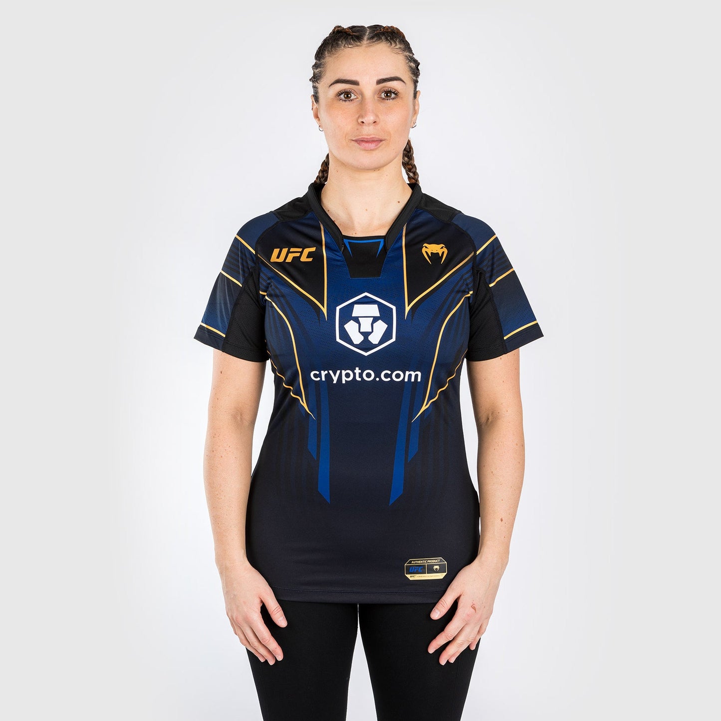 UFC Venum Personalisiertes authentisches Fight Night 2.0 Walkout-Trikot für Frauen – Midnight Edition - Champion
