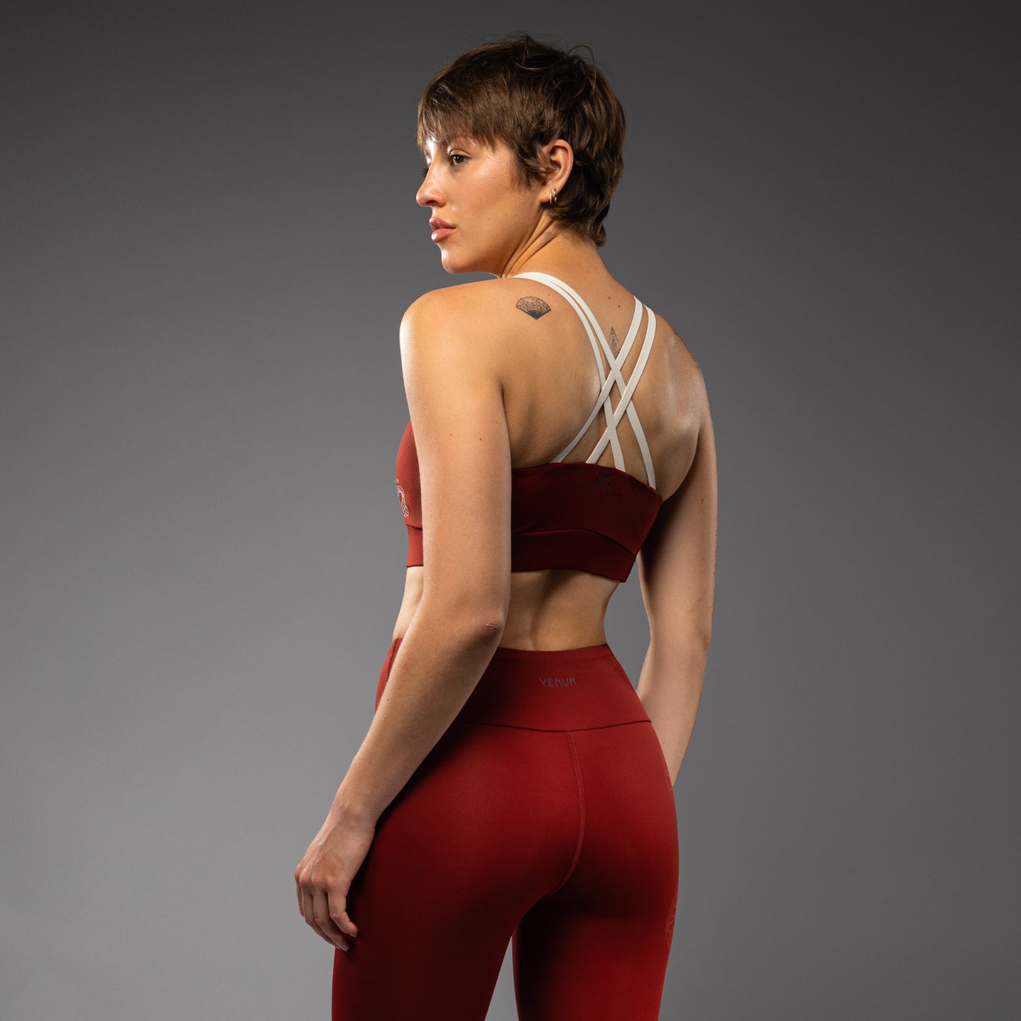 Venum Serpenti Damen Sport-BH – Burgunder/Elfenbein