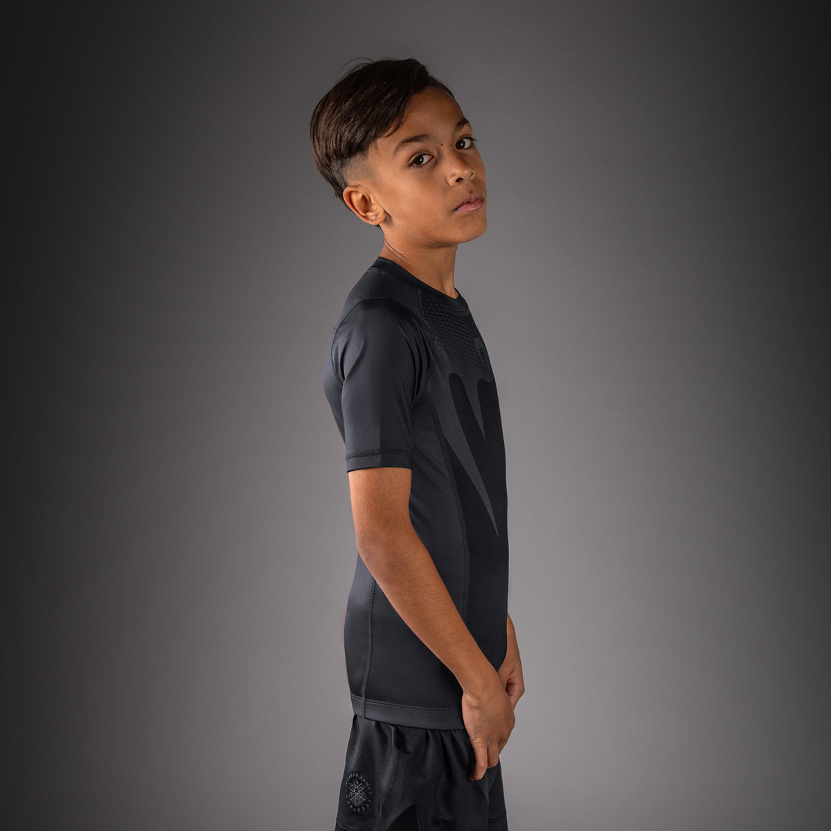 Venum Attack Kurzarm-Rashguard für Kinder - Schwarz/Gold