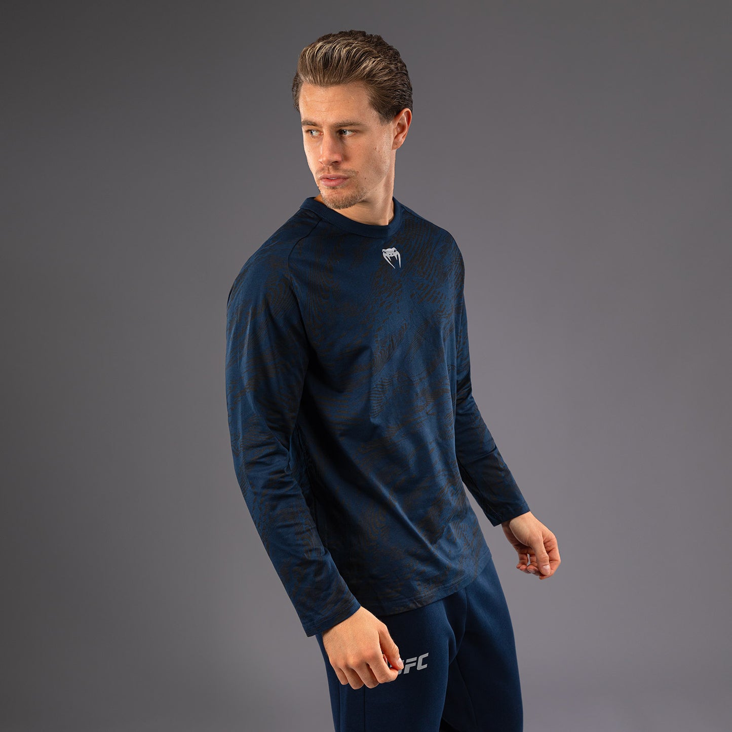 UFC Fusion by Venum Fight Week Herren Langarm T-Shirt - Ozeanisches Blau