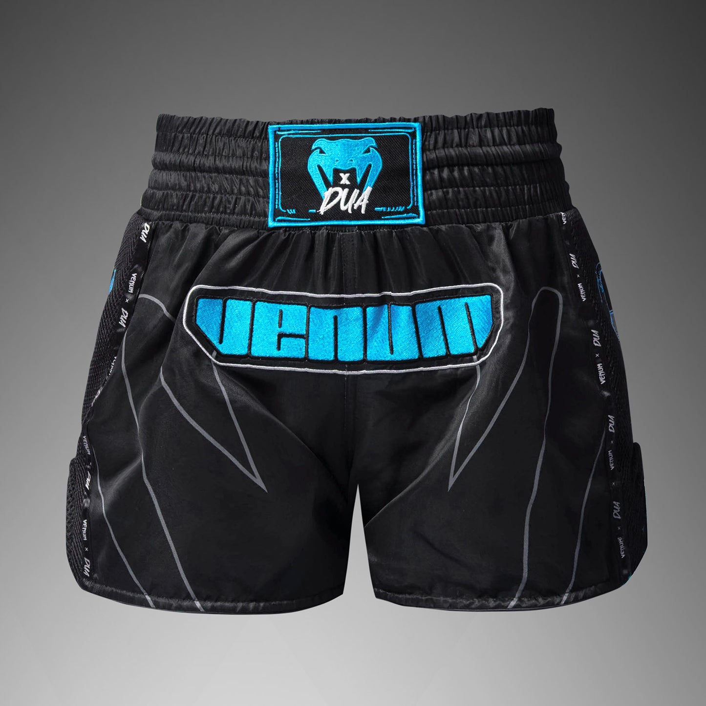 Venum x Dua Muay Thai Shorts - Schwarz/Electric Blue
