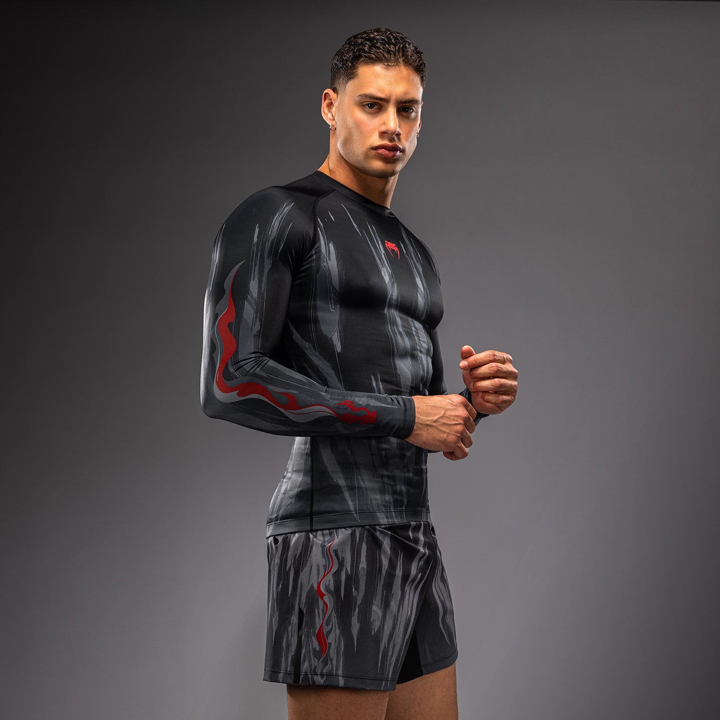 Venum Demon Langarm Rashguard - Schwarz/Grau