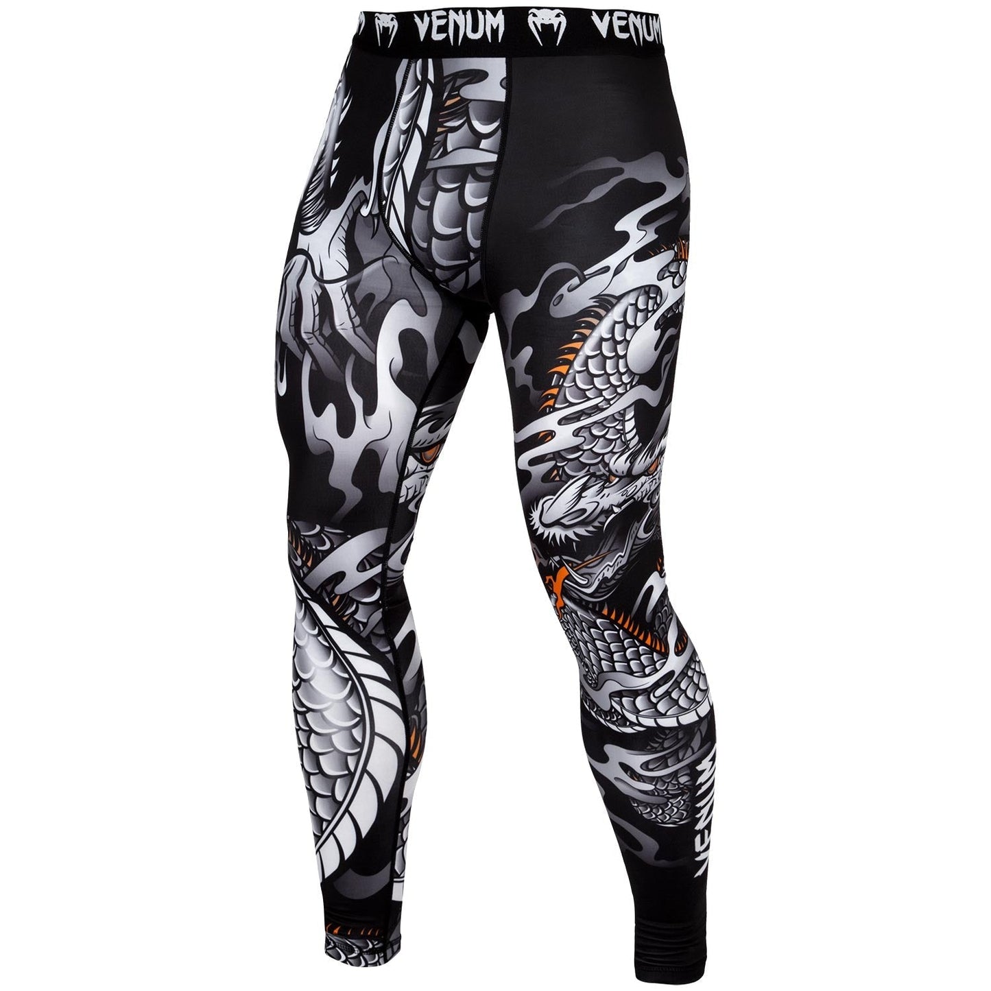 Venum Dragon's Flight Kompressionshose - Schwarz/Weiß