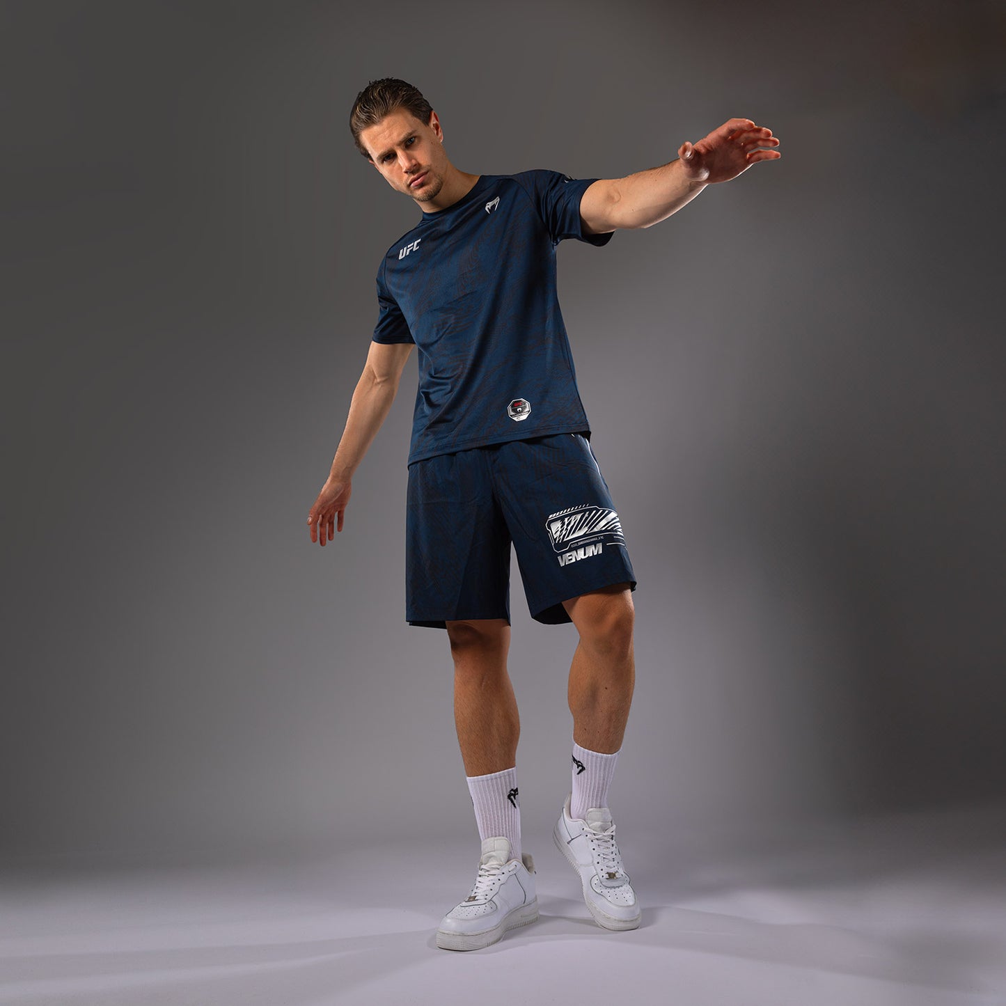 UFC Fusion by Venum Fight Week Herren Dry-Tech T-Shirt - Ozeanisches Blau