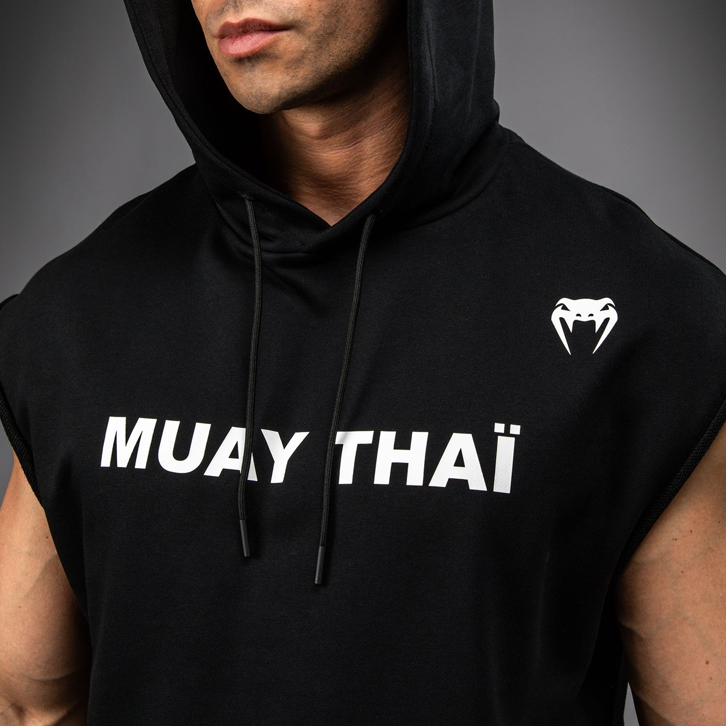 Venum Muay Thai VT Ärmelloser Hoodie - Schwarz/Weiß