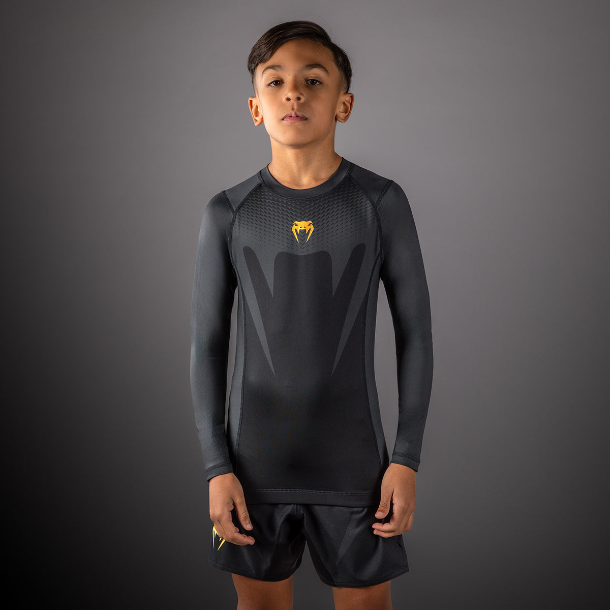 Venum Attack Langarm-Rashguard für Kinder - Schwarz/Gold
