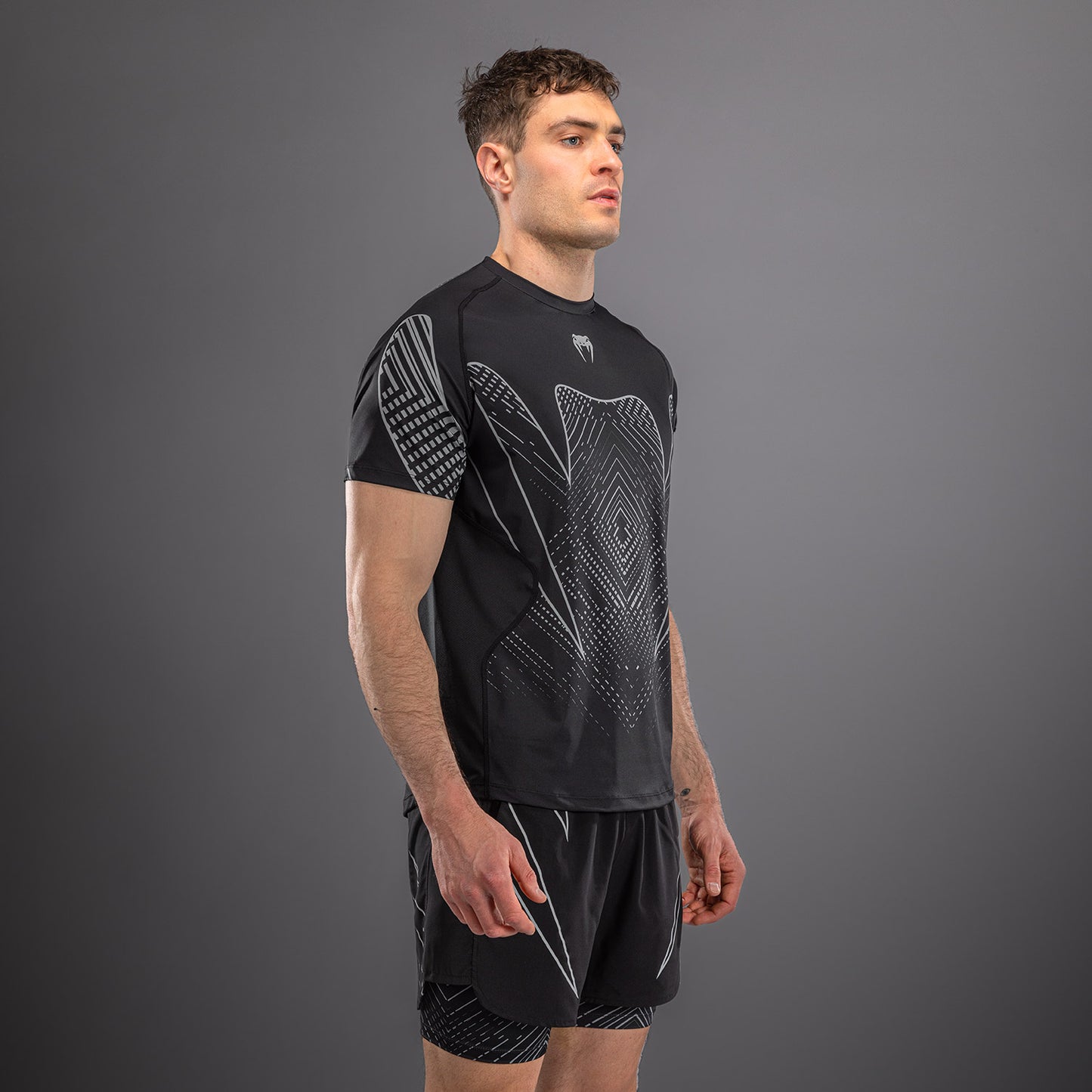 Venum Midnight Fury Dry-Tech-T-Shirt – Schwarz/Grau/Silber