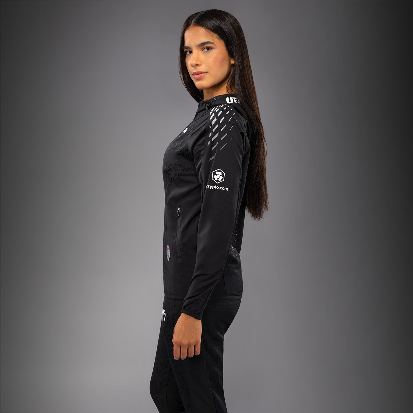 UFC Zenith by Venum Authentic Fight Night Kapuzenjacke Damen Personalisiert - Schwarz