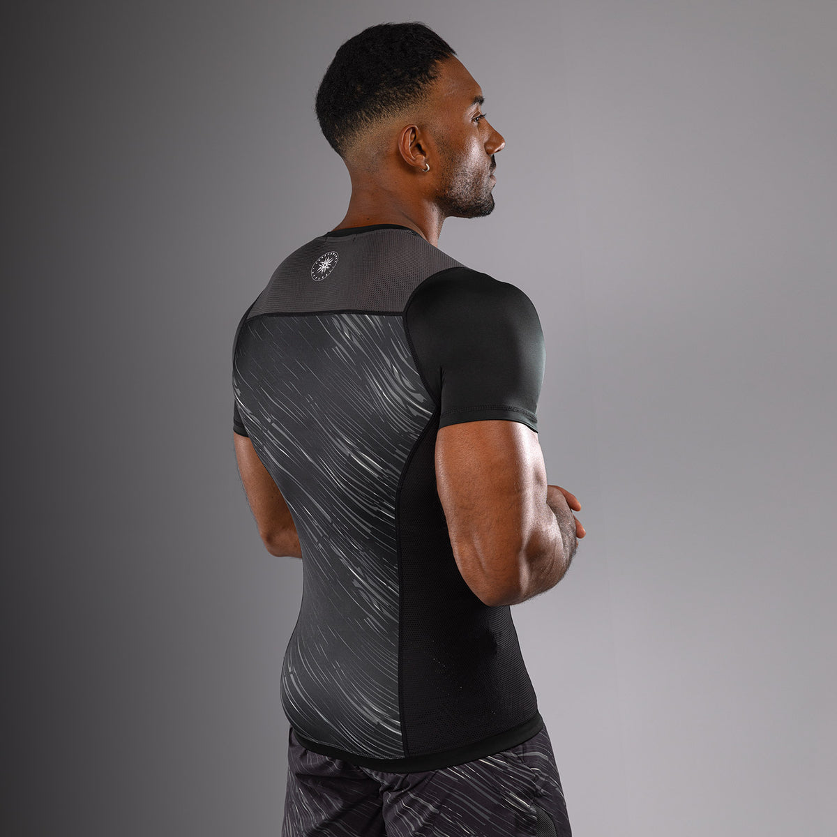 Venum Rapid Kurzarm Rashguard - Schwarz/Sturmgrau