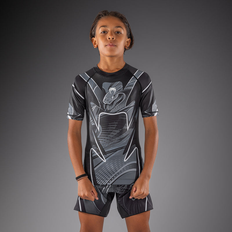 Venum Crimson Viper 2.0 Kinder Kurzarm-Rashguard - Schwarz/Grau
