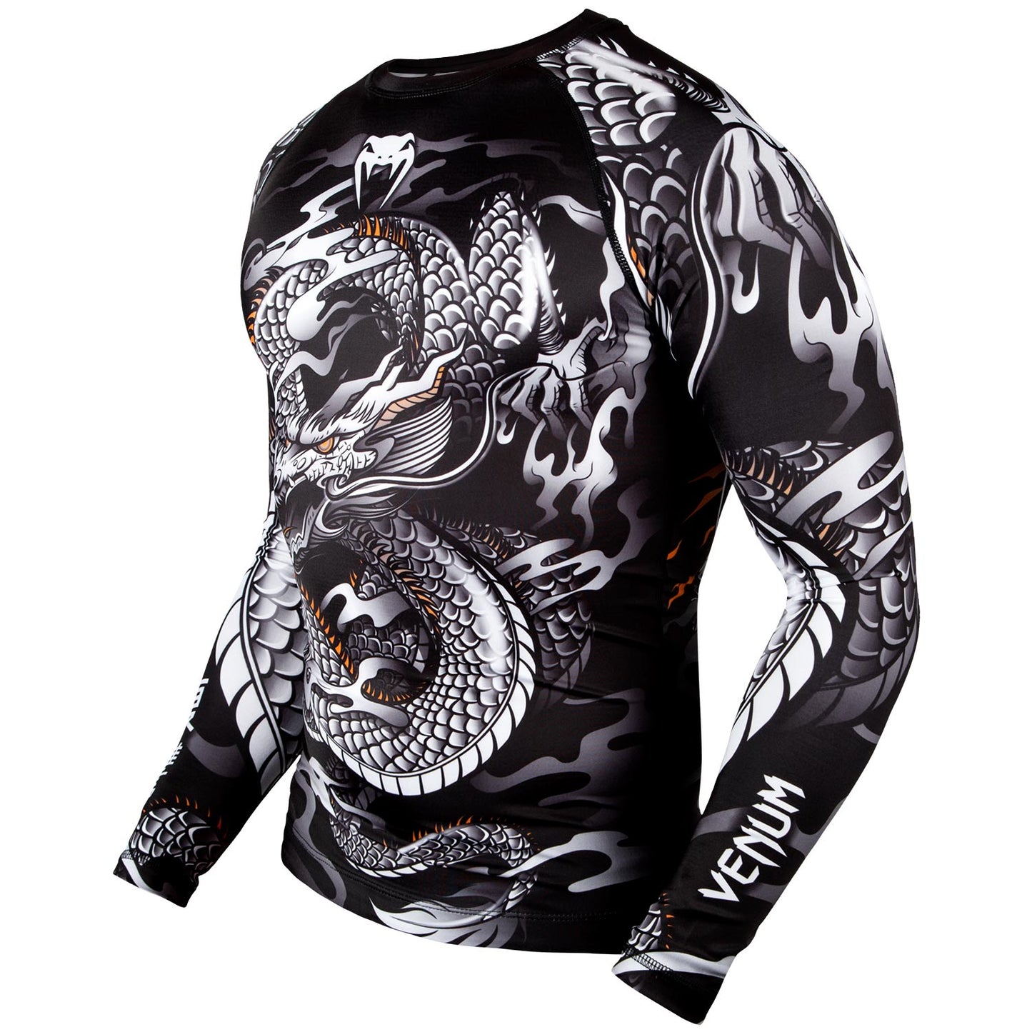 Venum Dragon's Flight Rashguard - Langarm - Schwarz/Weiß