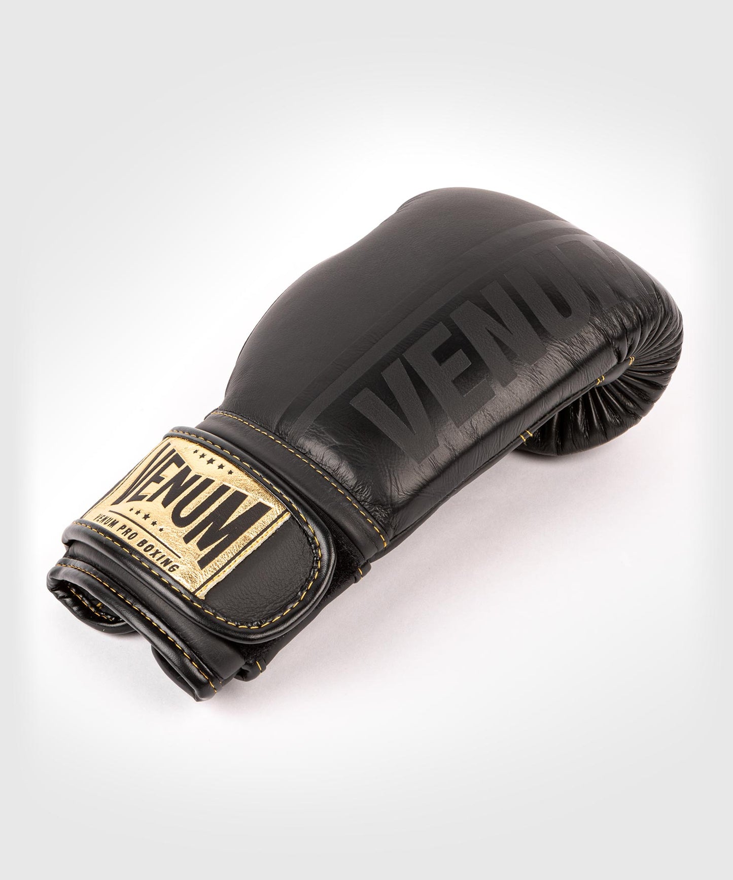 Venum Shield professionelle Boxhandschuhe - Klettverschluss - Schwarz/Schwarz-Gold